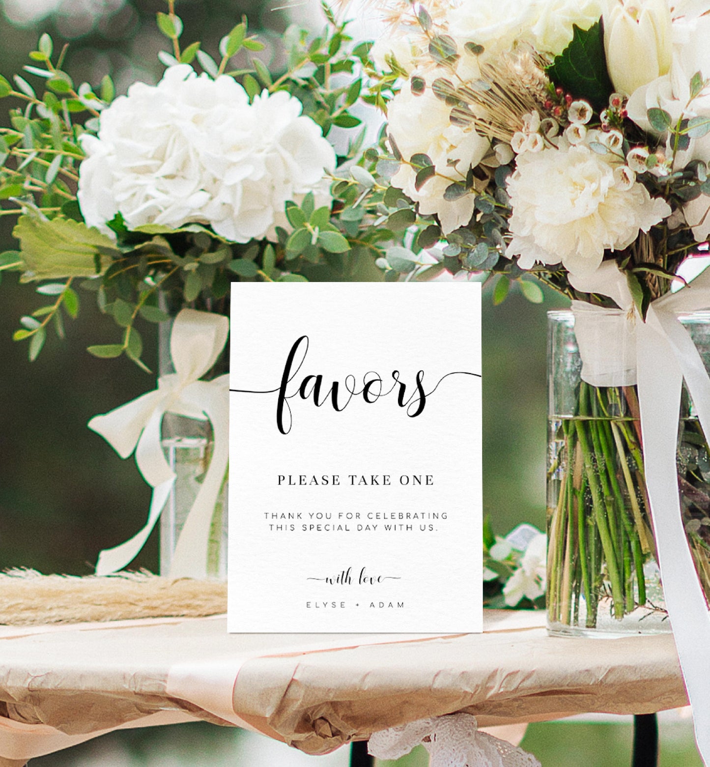 Leyton Script | Printable Favours Sign