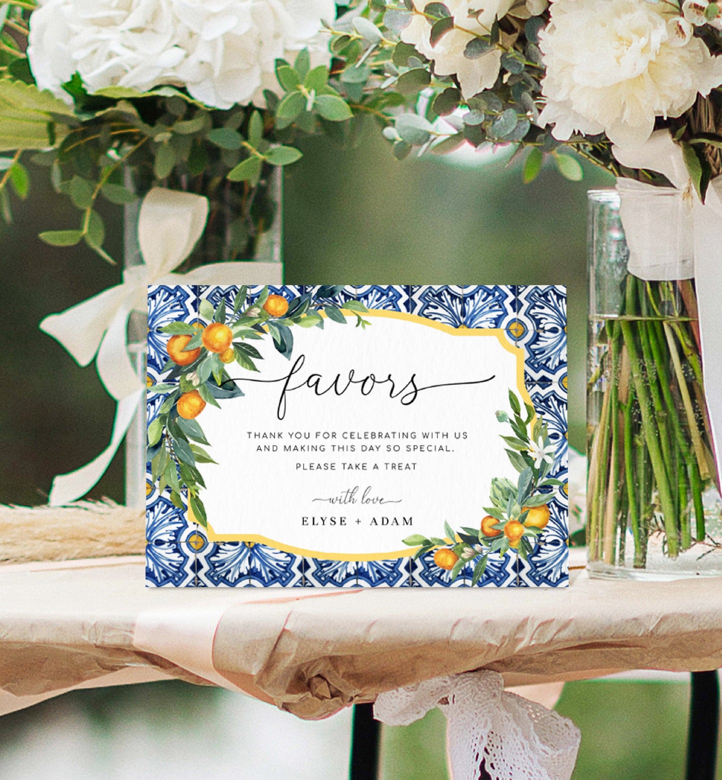 Positano Oranges | Printable Favours Sign Template
