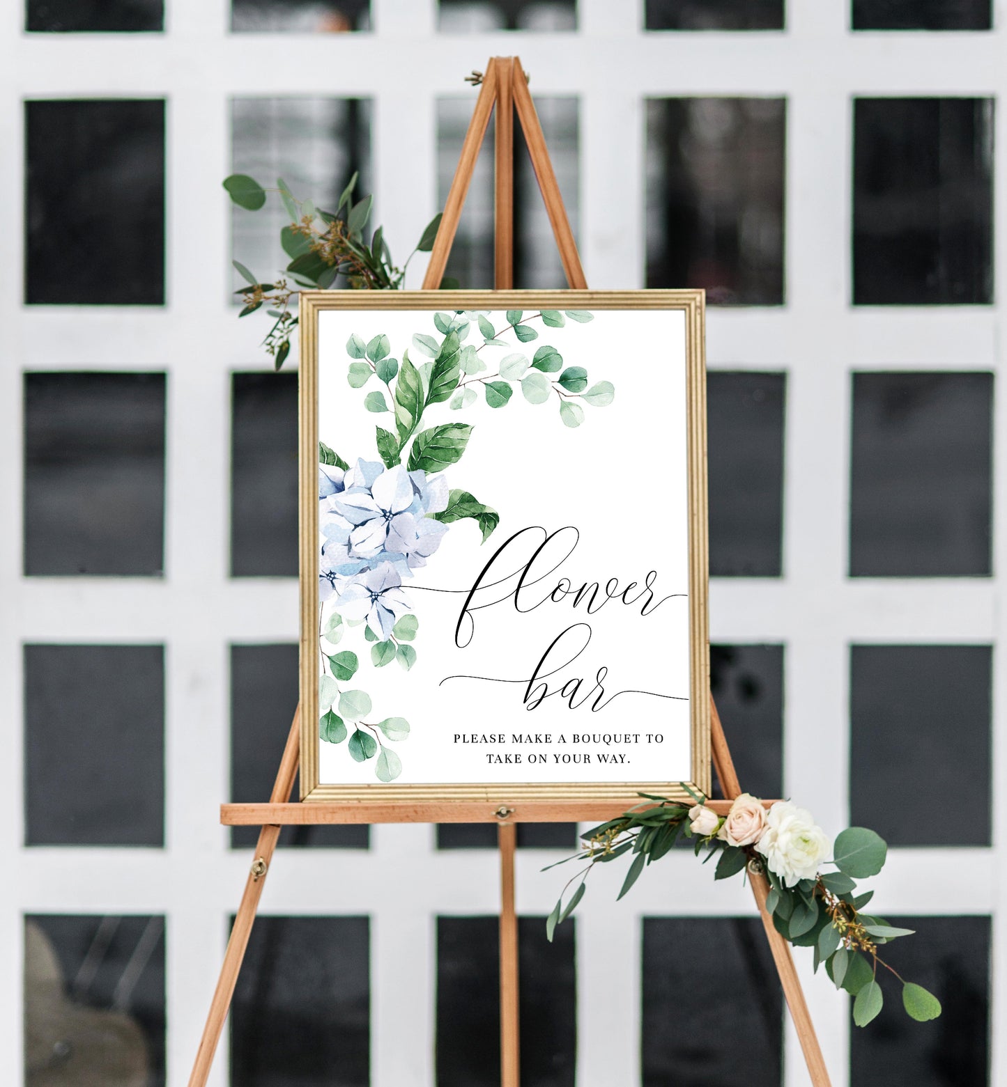 Ferras Blossom Blue | Printable Flower Bar Sign