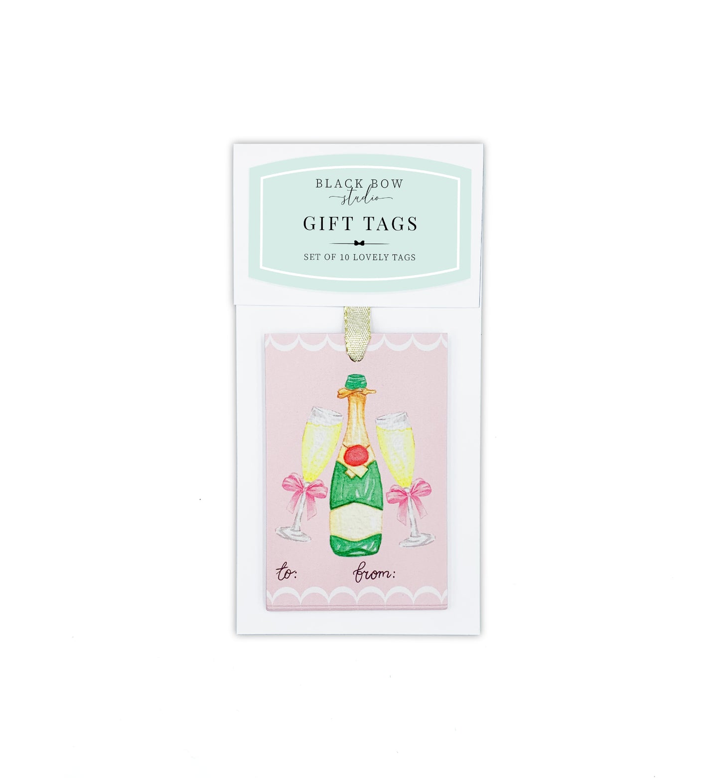 Champagne Toast Pink | Set of 10 Gift Tags