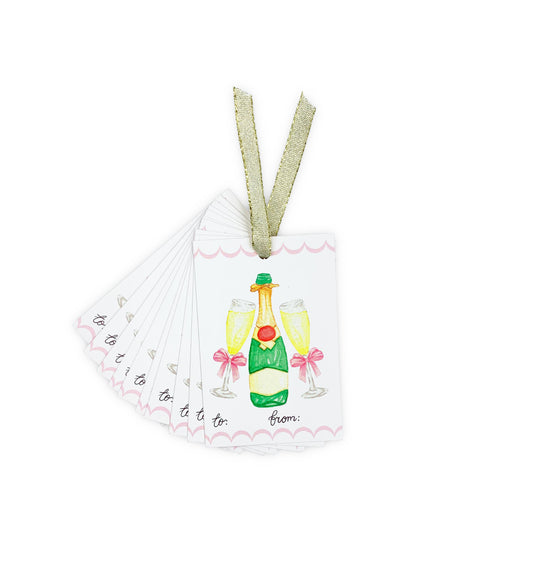 Champagne Toast White | Set of 10 Gift Tags