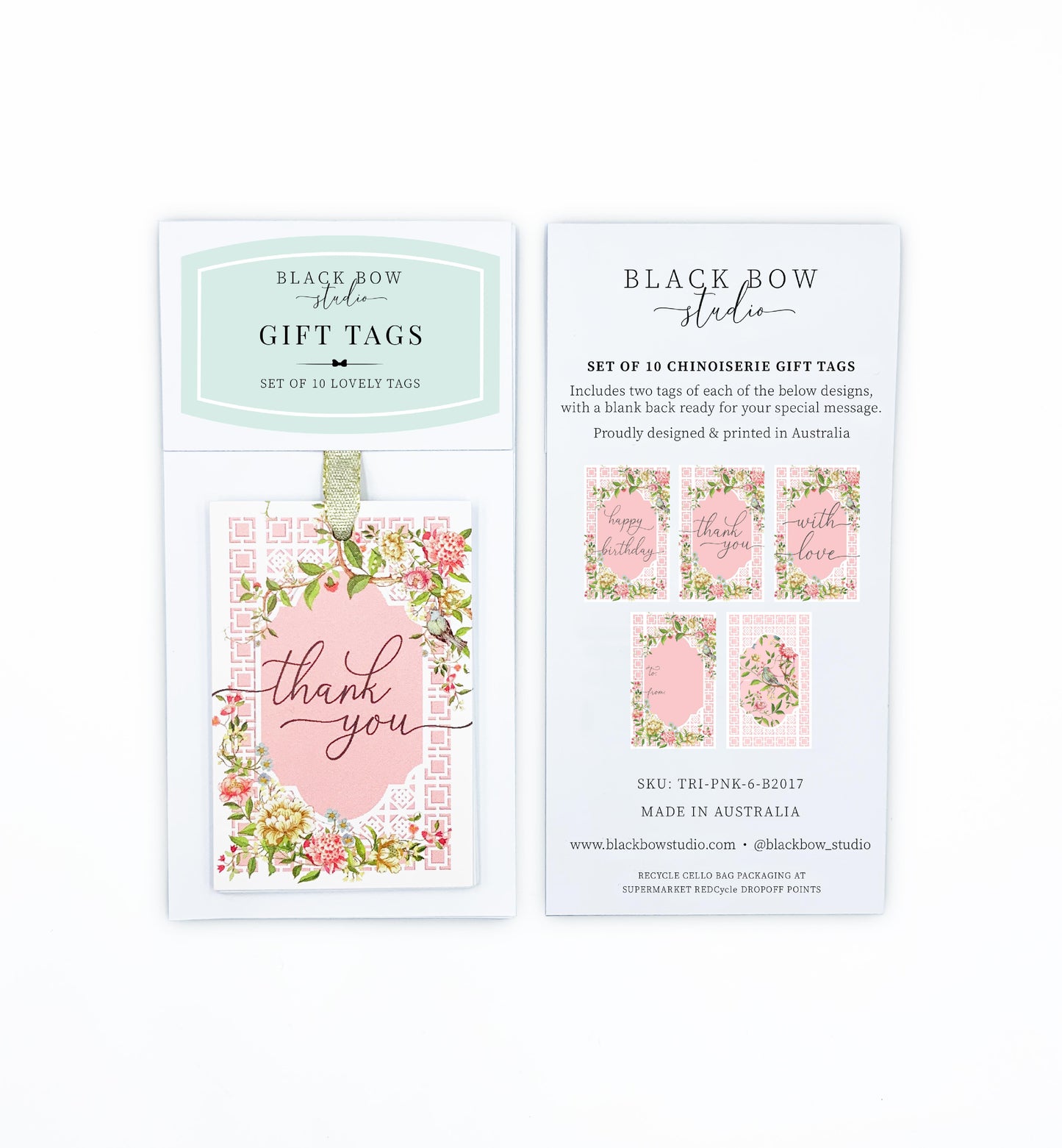 Trianon Pink | Set of 10 Gift Tags