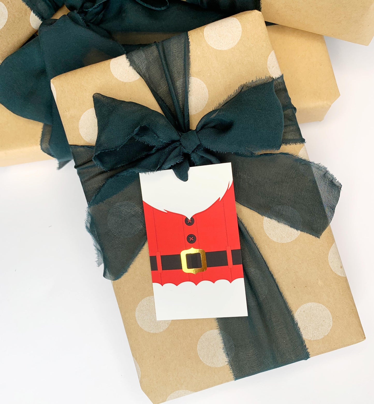 Santa Gift Tags Set of 8, Gold Foil Christmas Wrapping Gift Tags, Present Tags, Christmas Swing Tag, Santa Special Delivery Tags