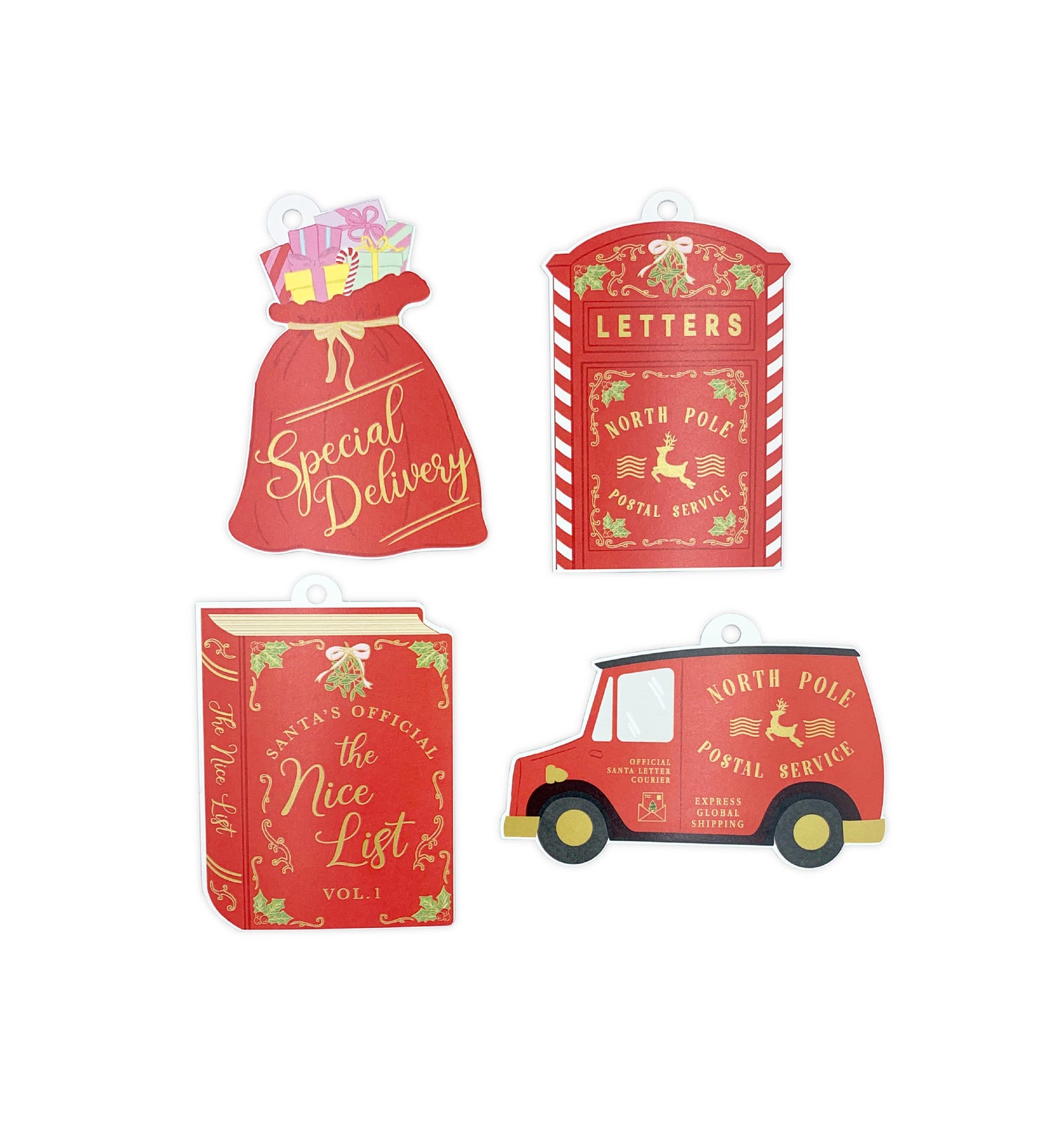 Christmas Gift Tags Set of 8, Christmas Wrapping Gift Tags, Present Tags, Christmas Swing Tag, Santa Special Delivery Tags
