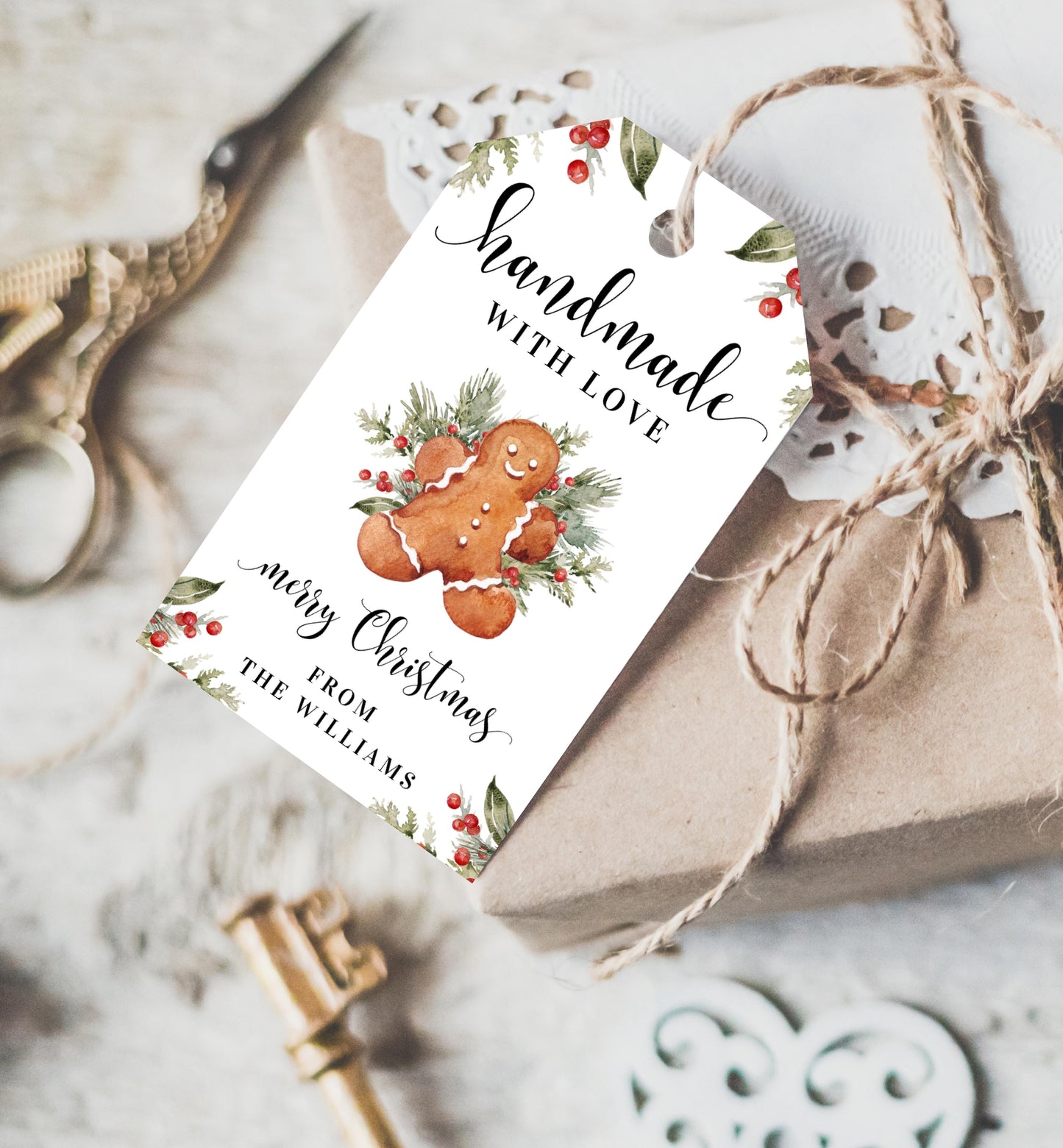 Nutmeg Noel | Printable Christmas Baking Gift Tag Template
