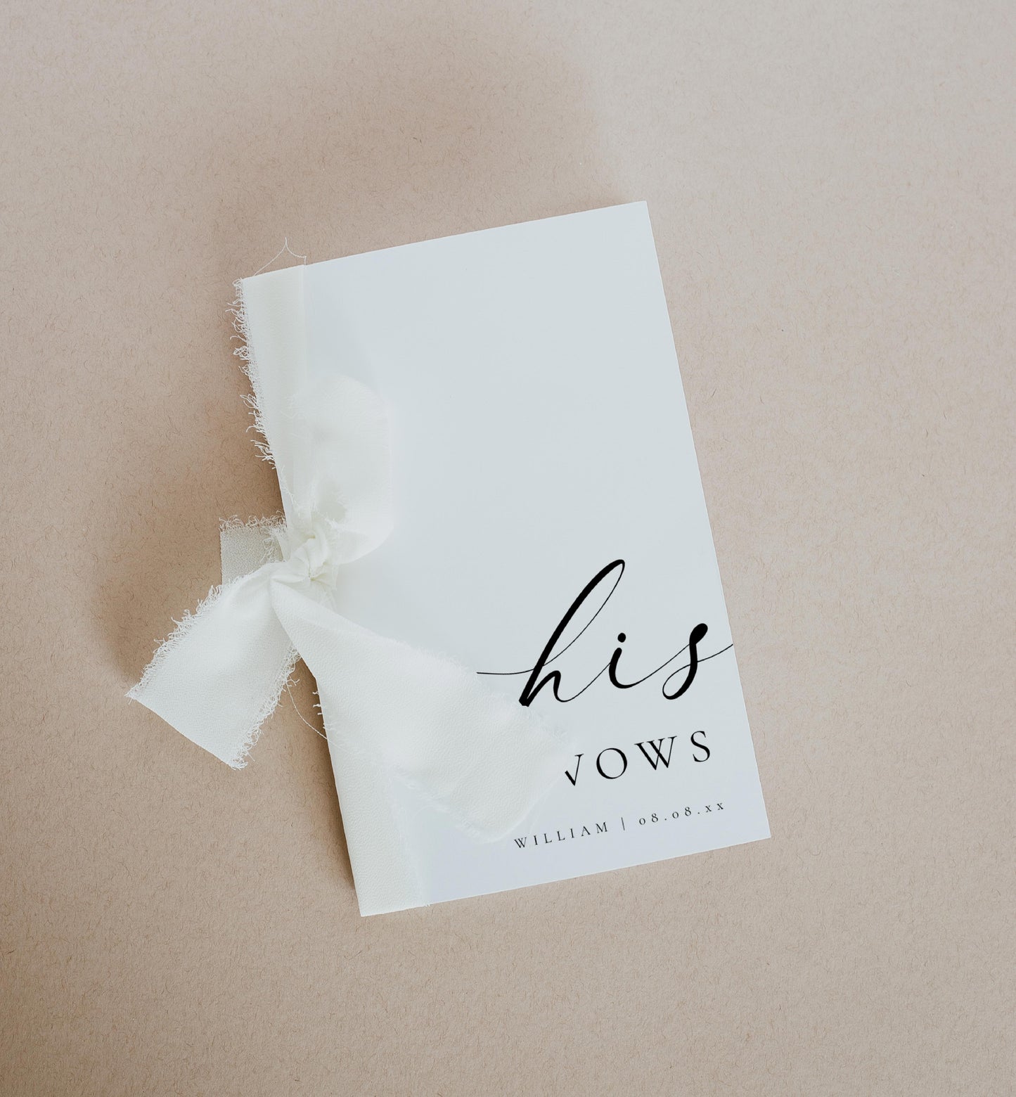 Printable His And Her Vow Books, Bride and Groom Wedding Day Card Template, Minimalist Wedding Vows Card, Wedding Ceremony Card Ellesmere