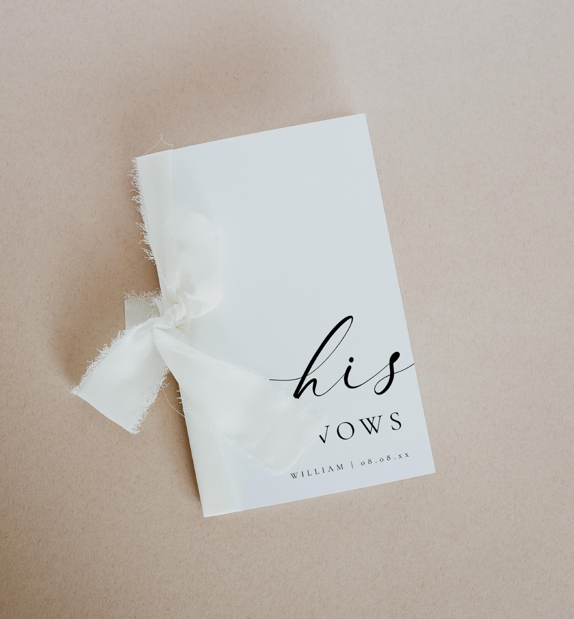 Printable His And Her Vow Books, Bride and Groom Wedding Day Card Template, Minimalist Wedding Vows Card, Wedding Ceremony Card Ellesmere