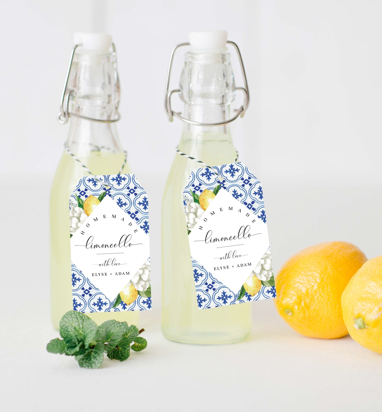 The Med Lemons | Printable Limoncello Favour Tags Template