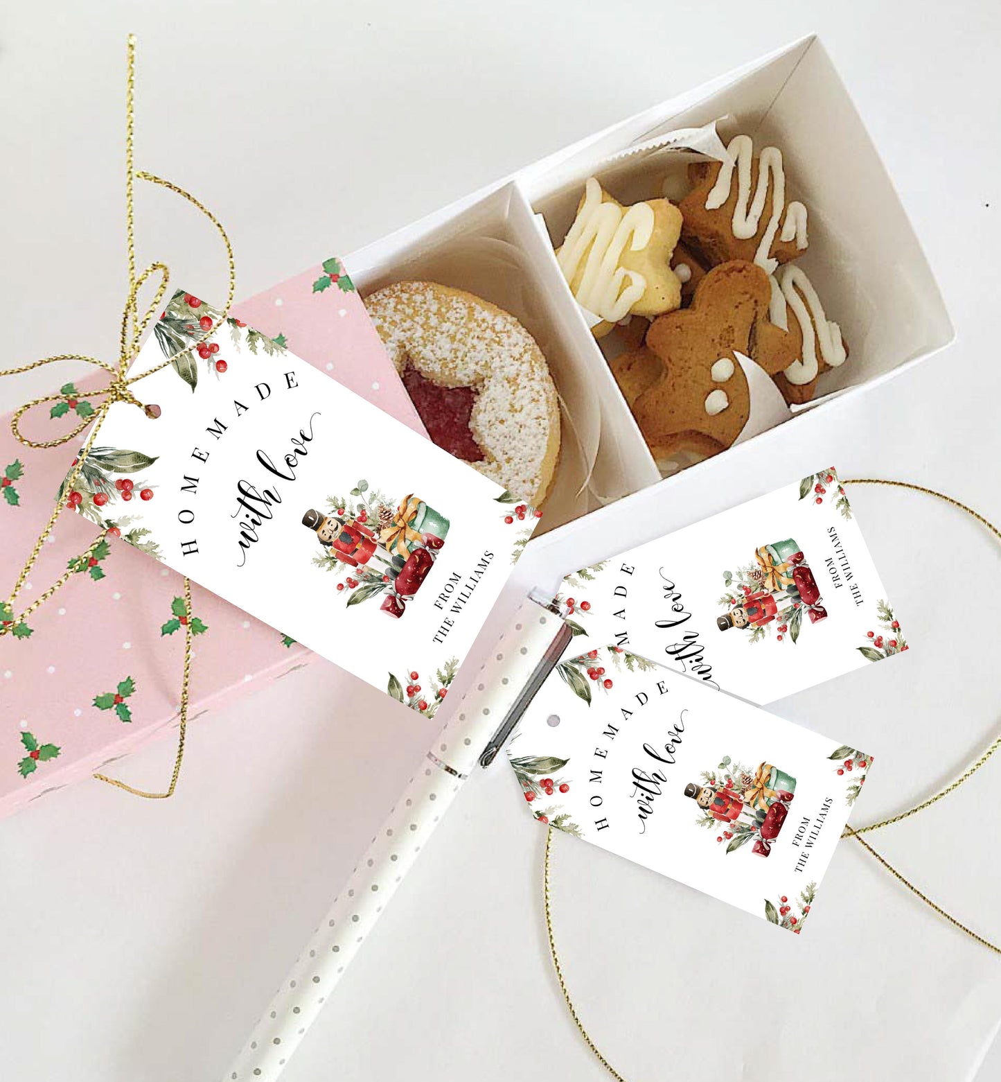 Nutmeg Noel | Printable Homemade With Love Christmas Gift Tag Template
