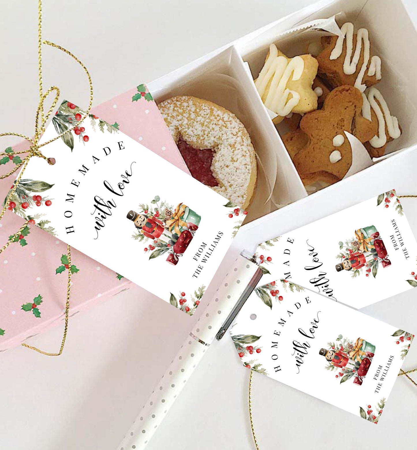 Nutmeg Noel | Printable Homemade With Love Christmas Gift Tag Template