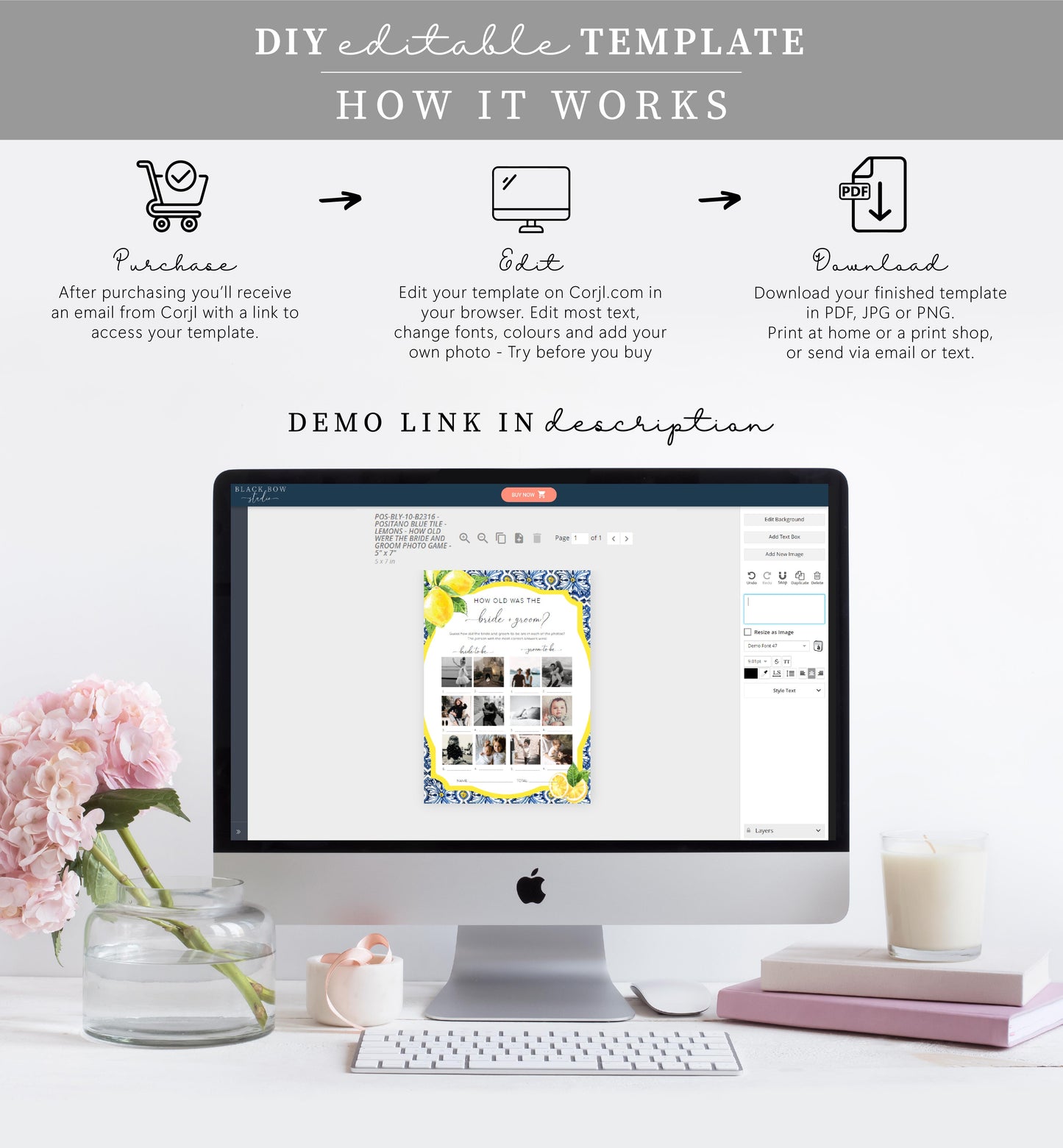 Positano Lemons | Printable How Old Were The Bride and Groom Photo Game Template