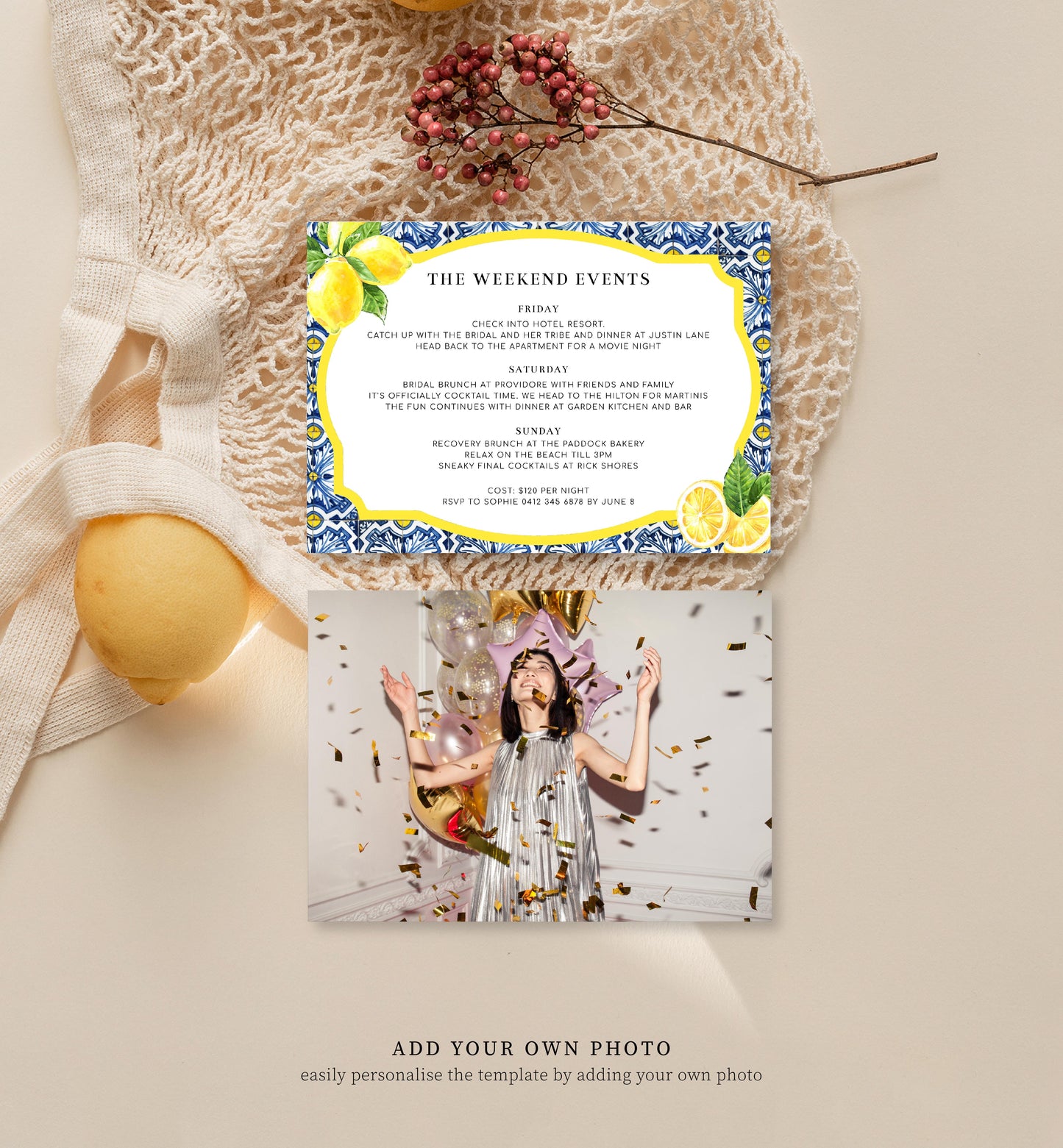 Positano Lemons | Printable Itinerary Template