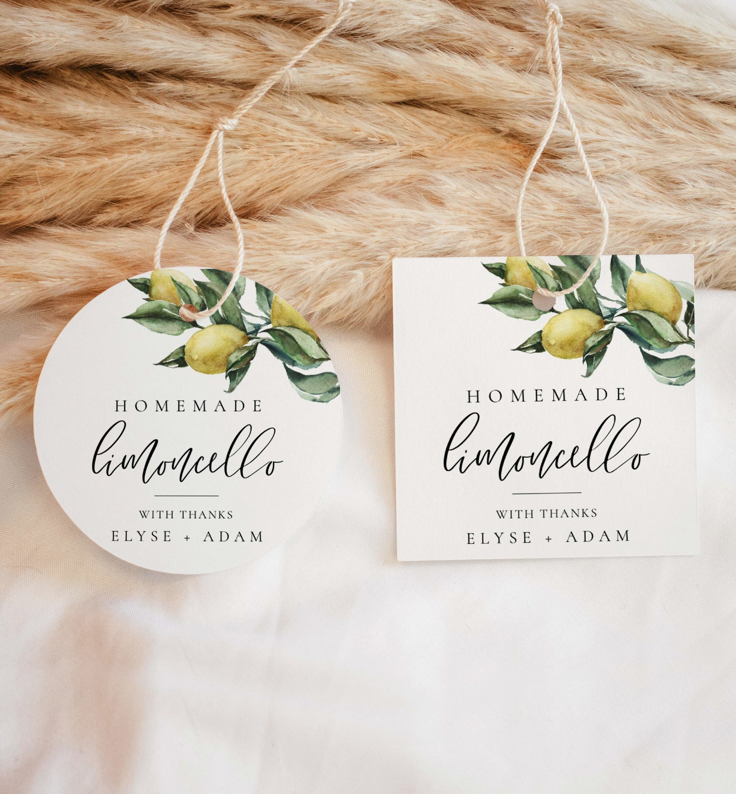 Tuscan Lemons | Printable Limoncello Favour Tags Template