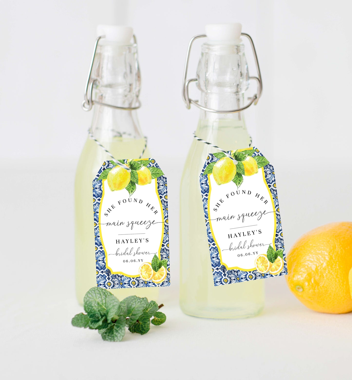Positano Lemons | Printable Main Squeeze Favour Tags Template