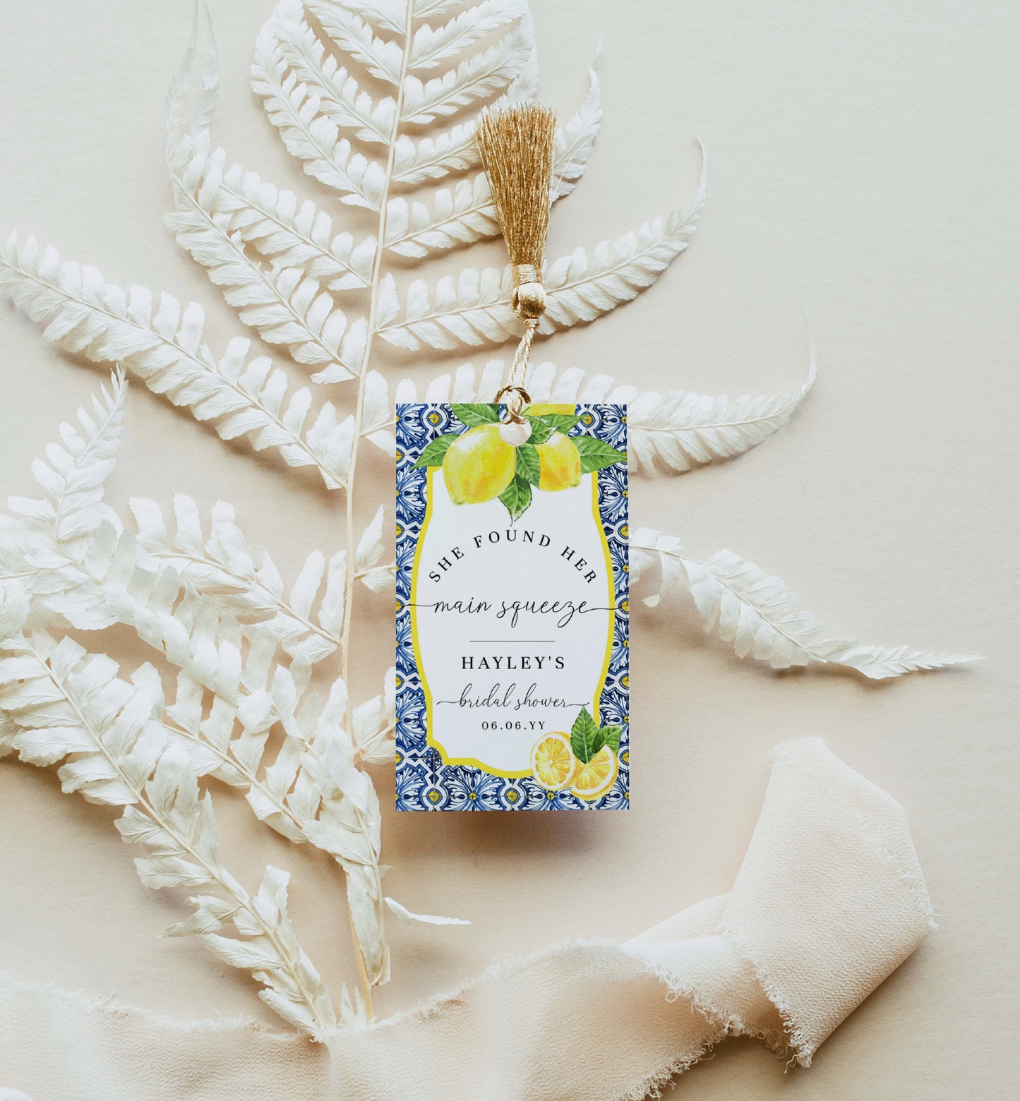 Positano Lemons | Printable Main Squeeze Favour Tags Template