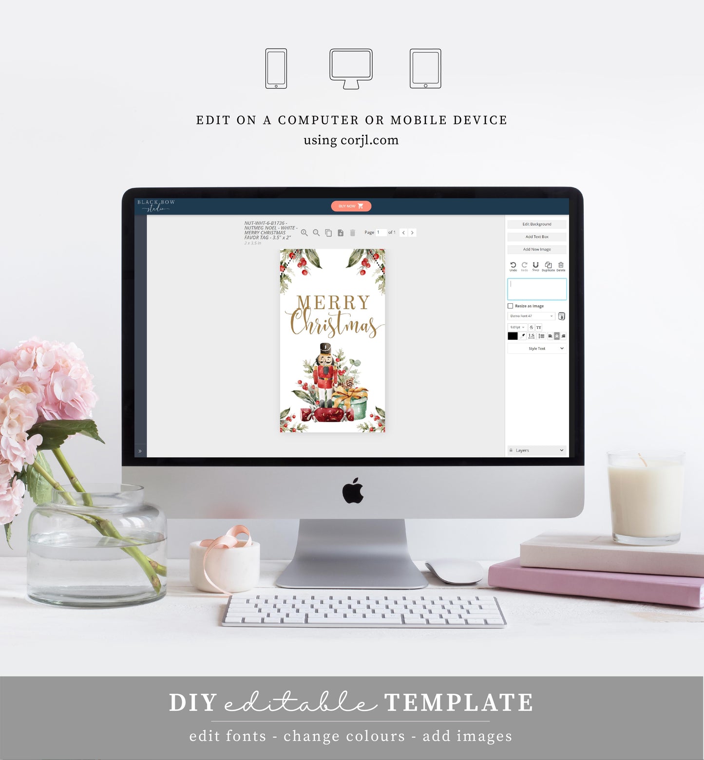 Nutmeg Noel | Printable Merry Christmas Gift Tag