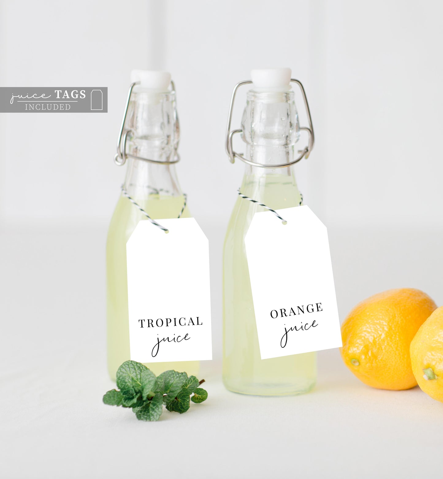 Estelle White | Printable Mimosa Bar Sign & Juice Tags