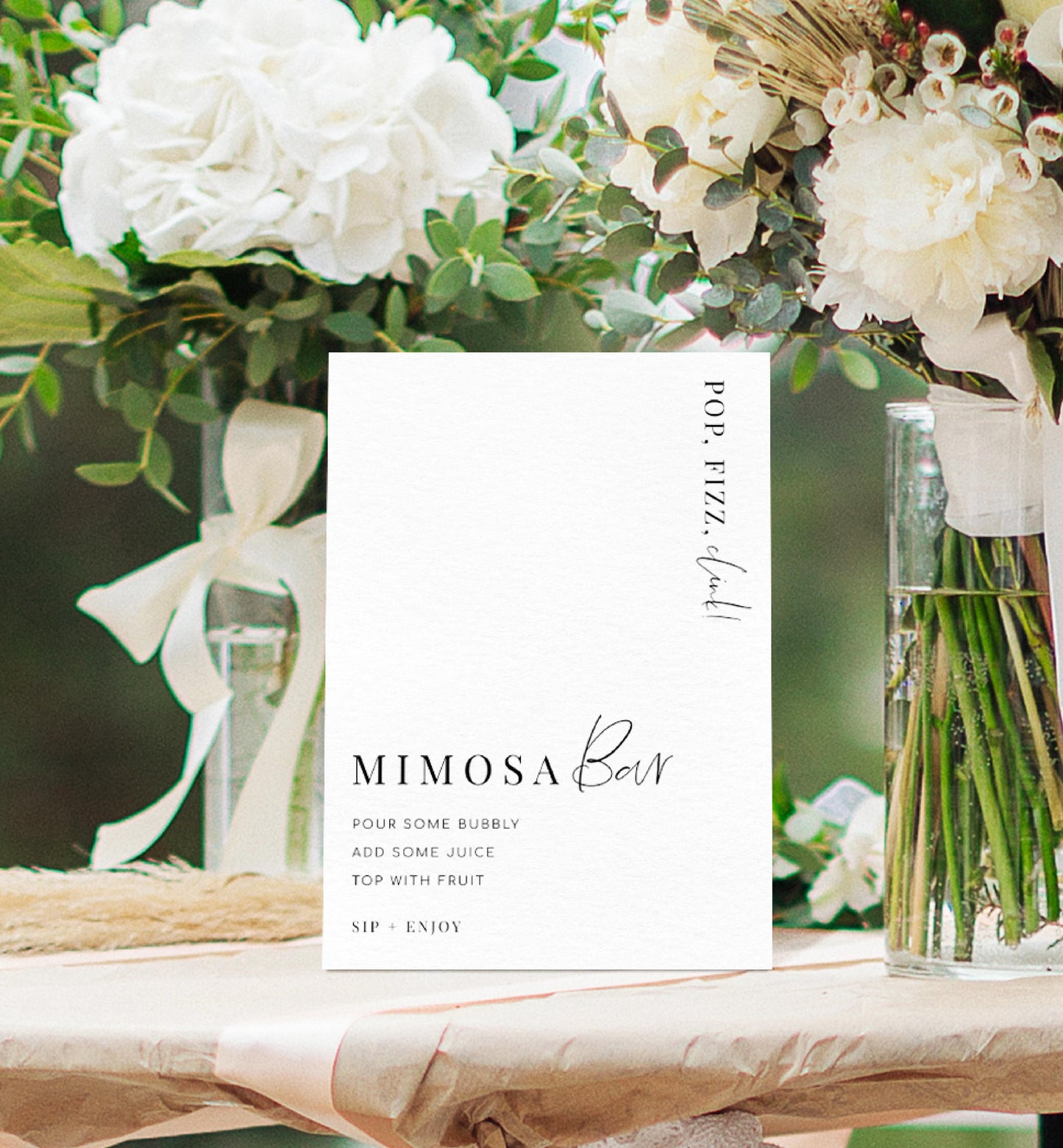 Estelle White | Printable Mimosa Bar Sign & Juice Tags