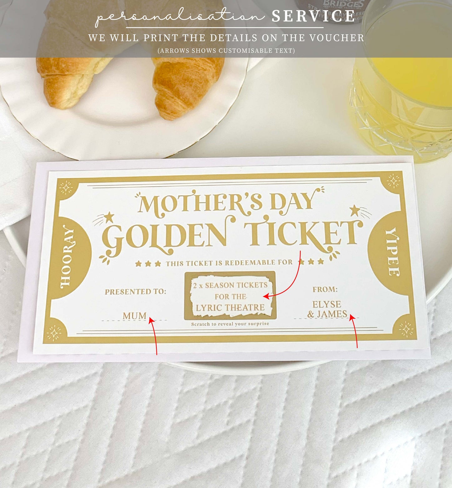 Golden Ticket Gold | Scratch-off Mother's Day Gift Voucher