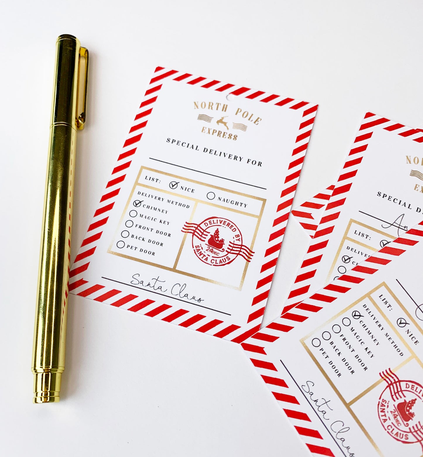 North Pole Express Red | Printable Christmas Gift Tag Template
