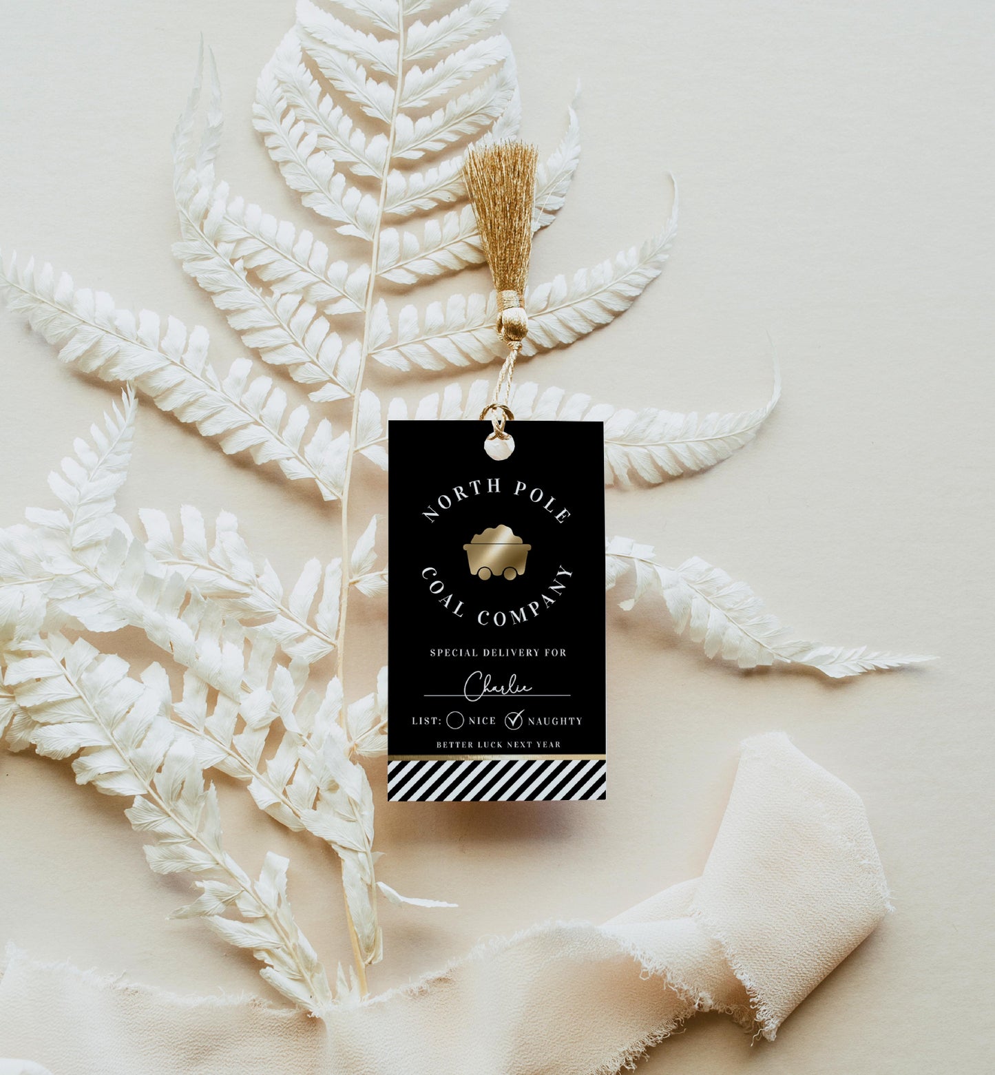 North Pole Coal Company Black | Printable Christmas Gift Tag Template