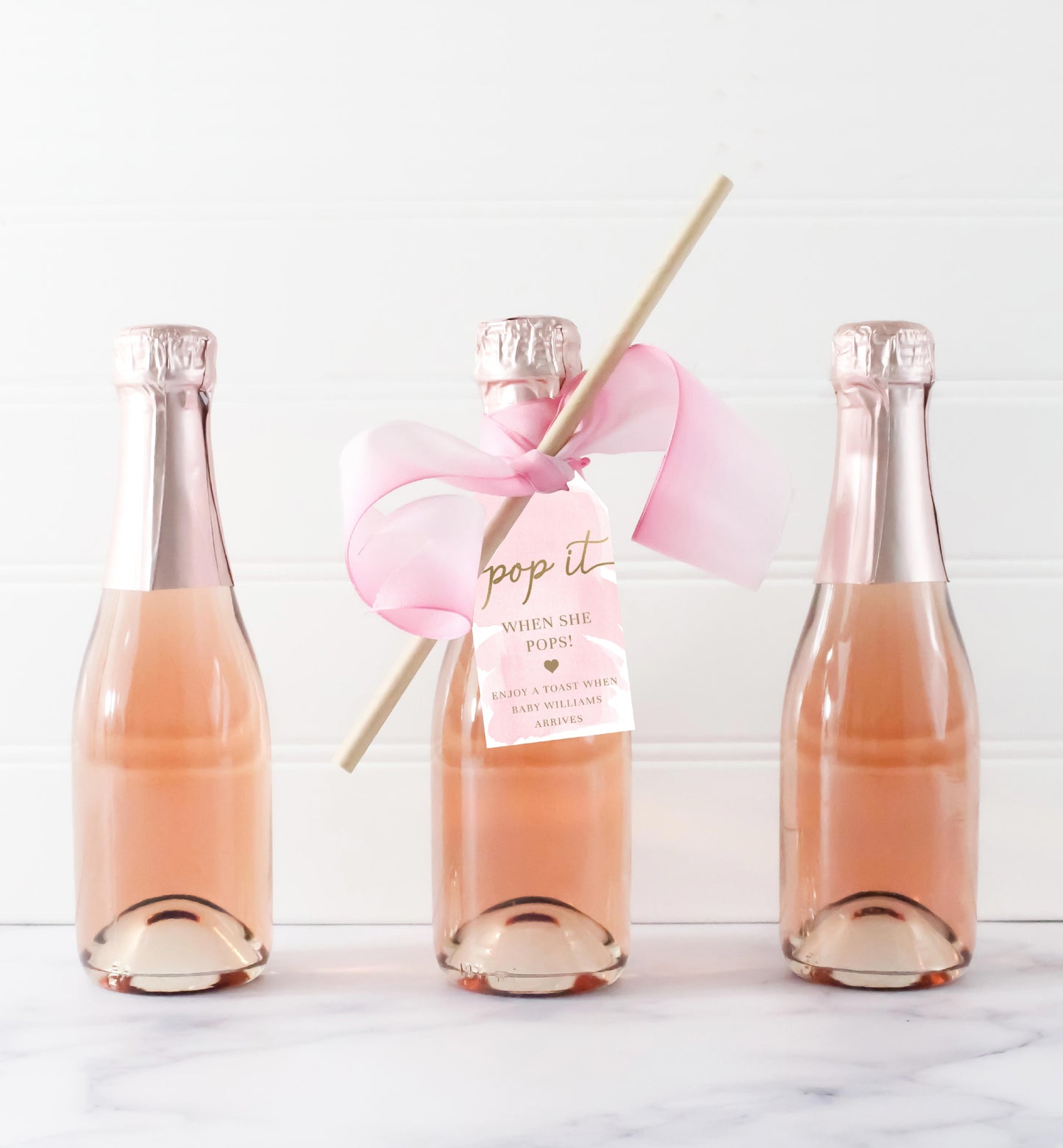 Watercolour Pink | Printable Pop It Favour Tags Template