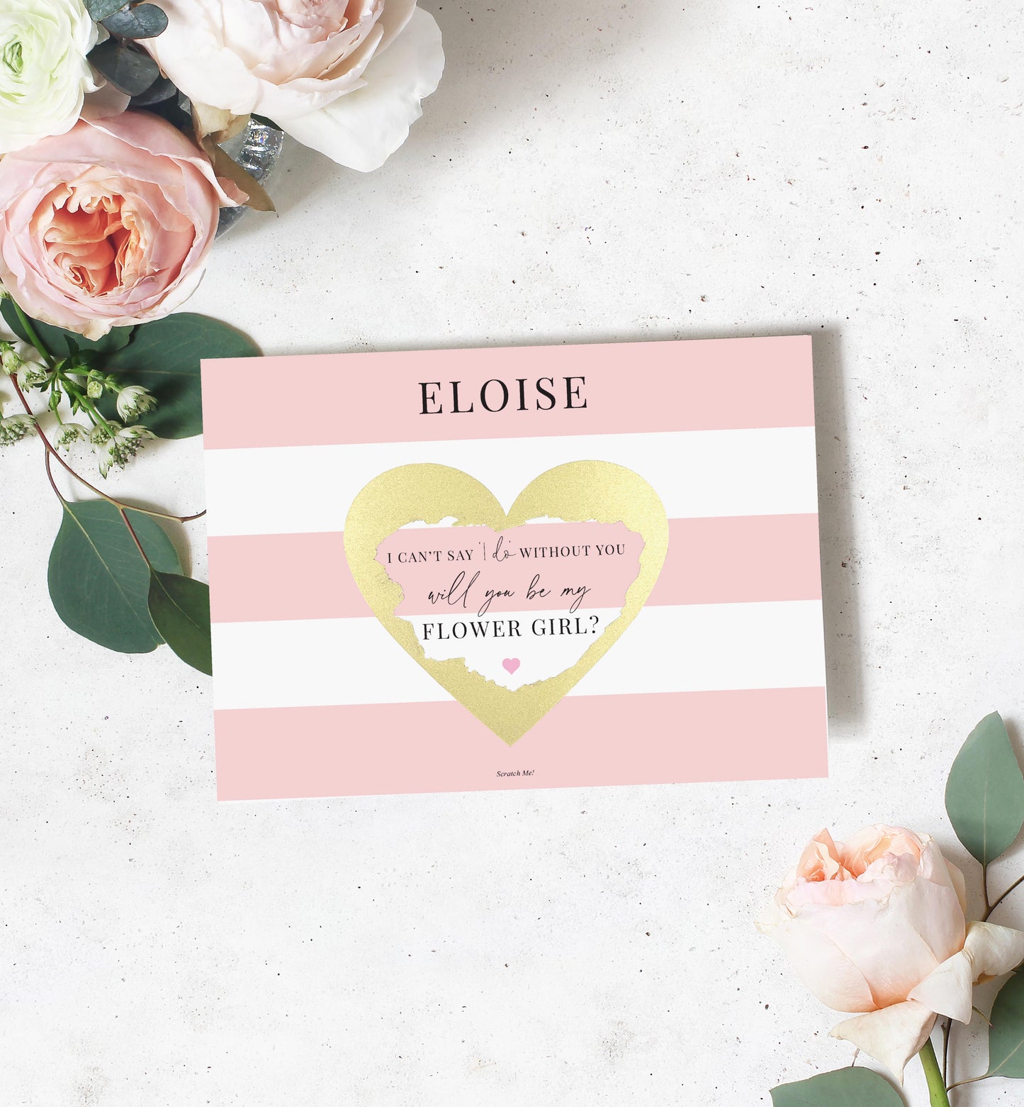 Stripe Pink | Scratch-off Bridesmaid Proposal Card