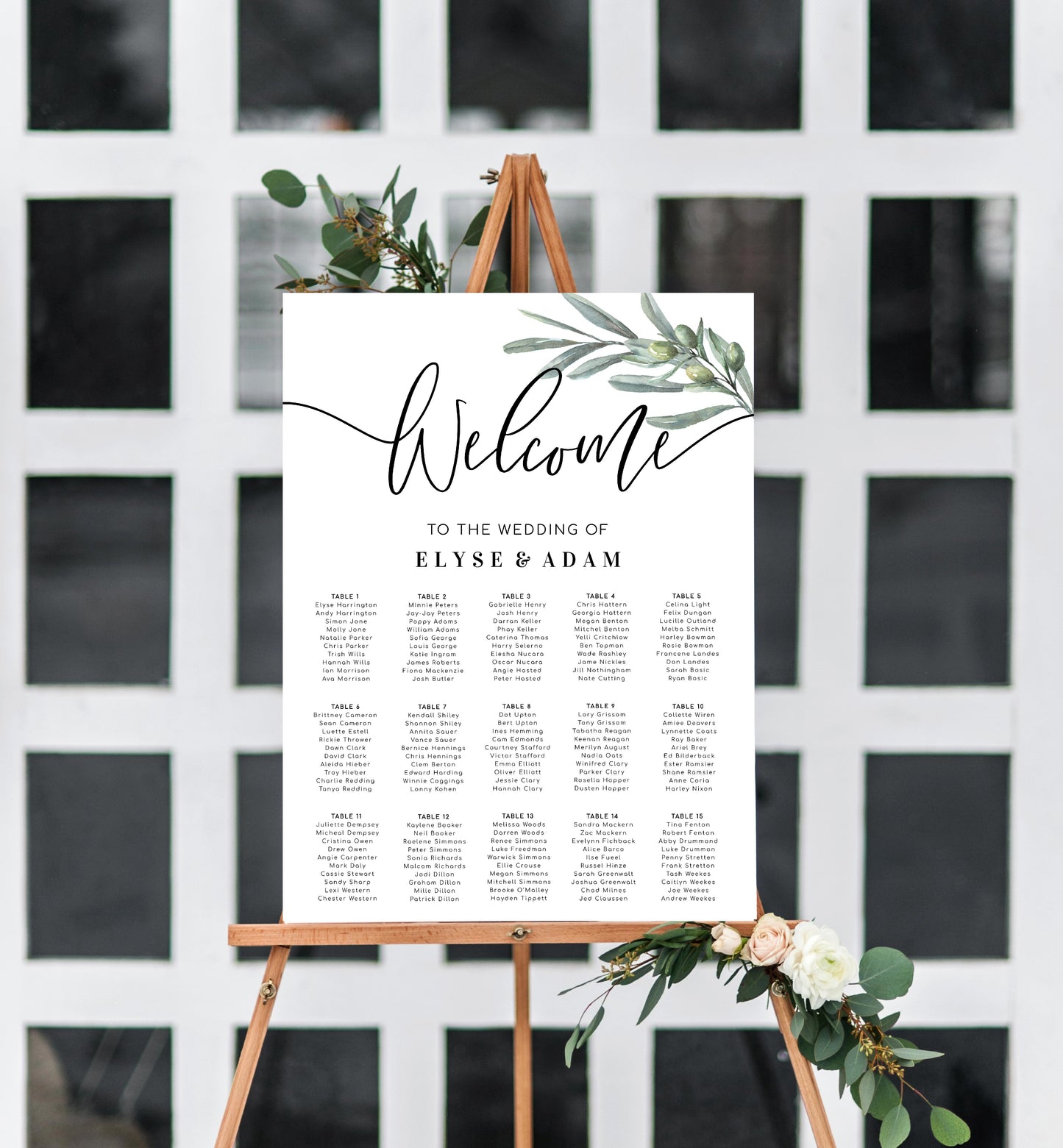 Olive Grove | Printable Seating Chart - Black Bow Studio