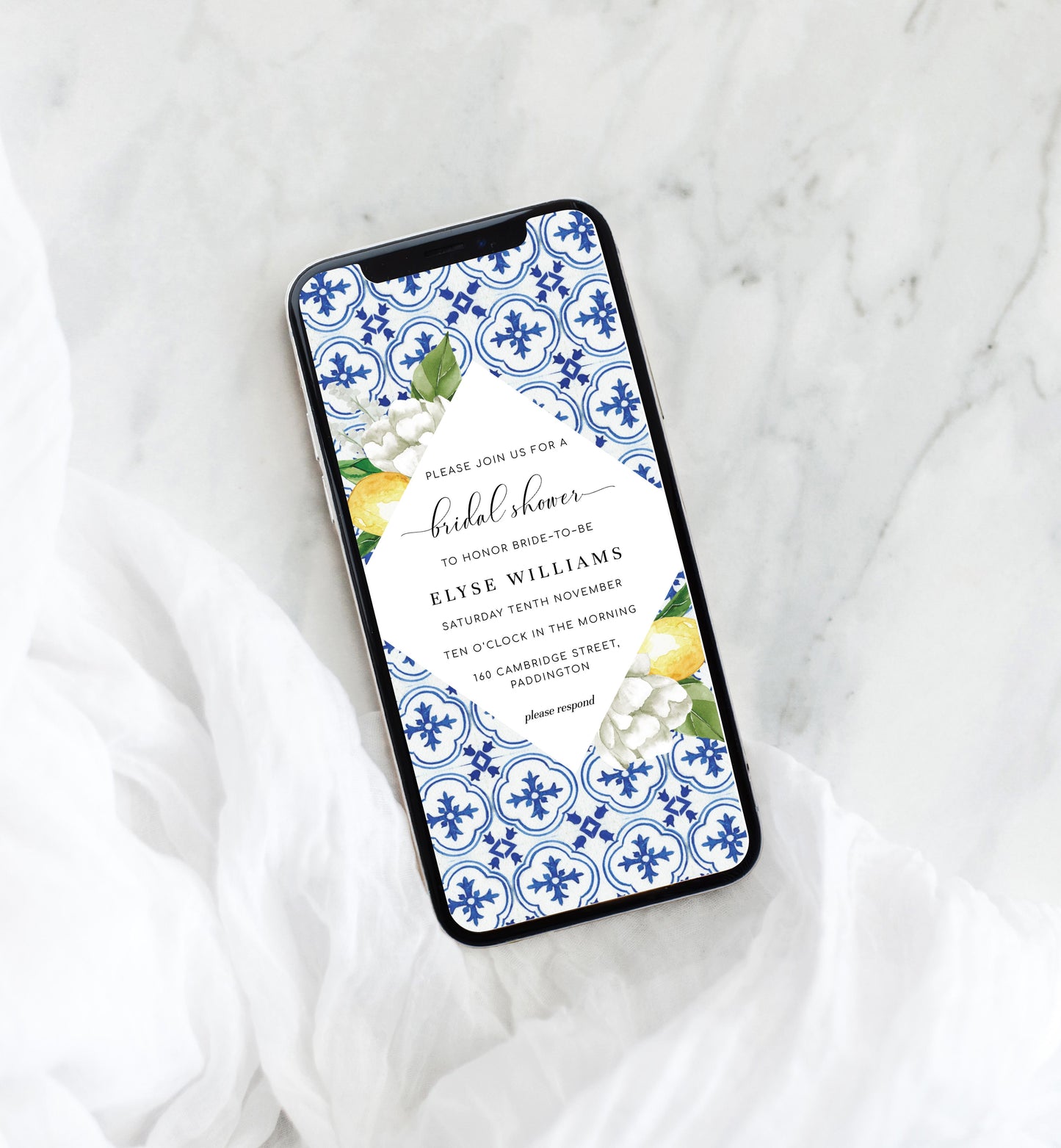 The Med Lemons | Smartphone Bridal Shower Invitation