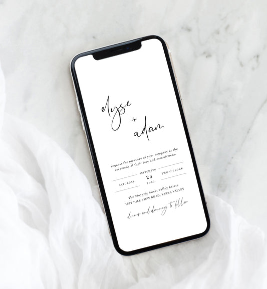 Gigi Script White | Smartphone Wedding Invitation