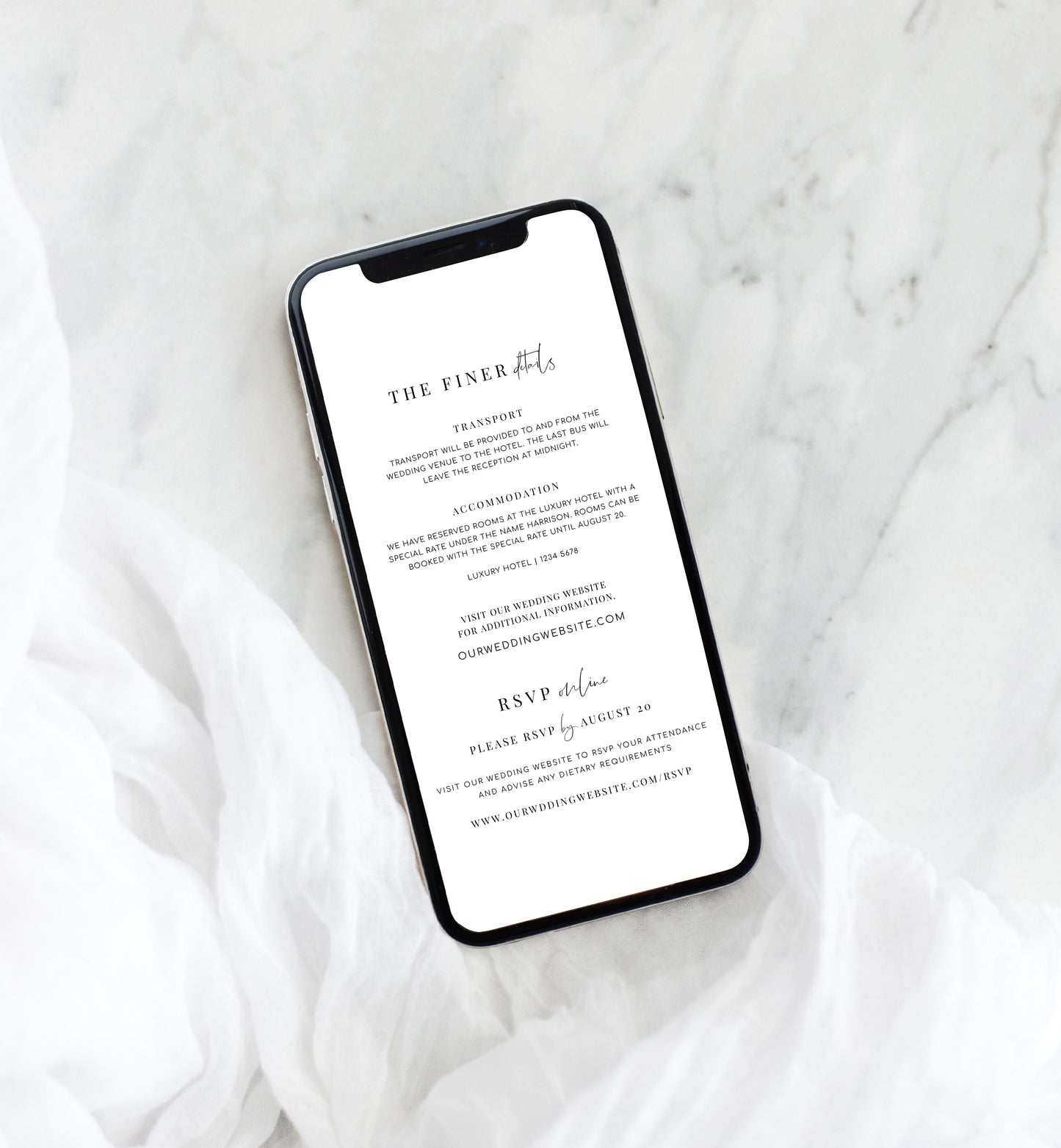 Estelle White | Smartphone Wedding Invitation Template