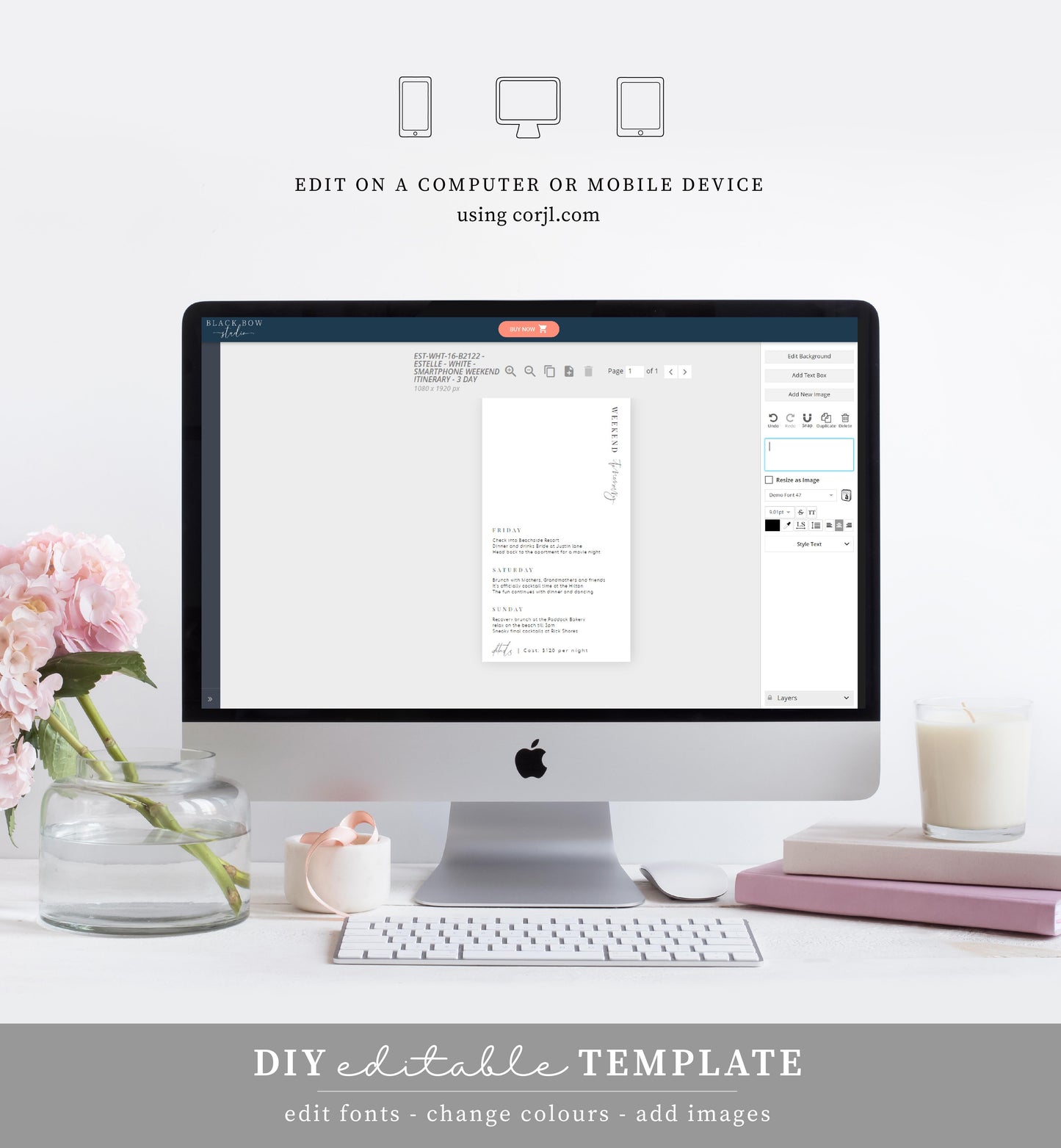 Estelle White | Smartphone Itinerary Template