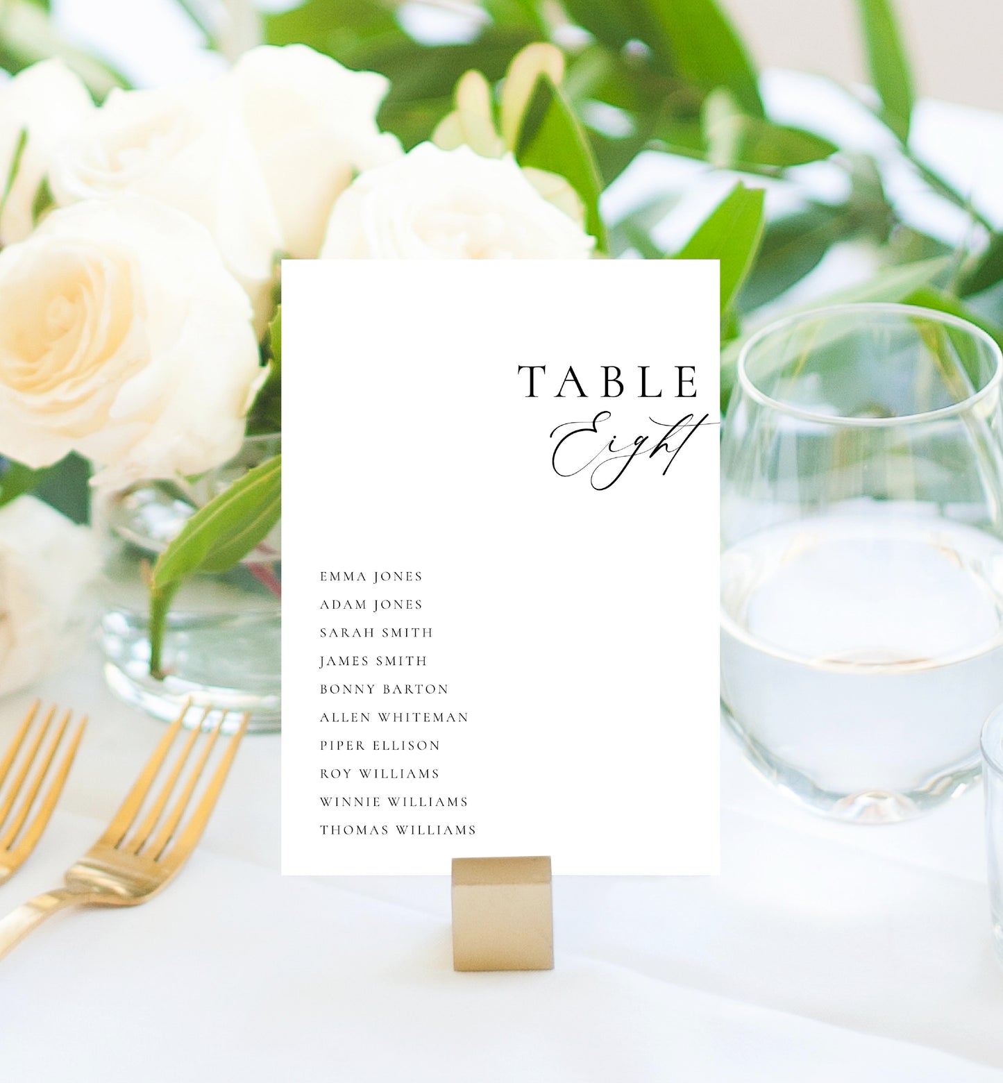 Ellesmere White | Printable Table Numbers Template