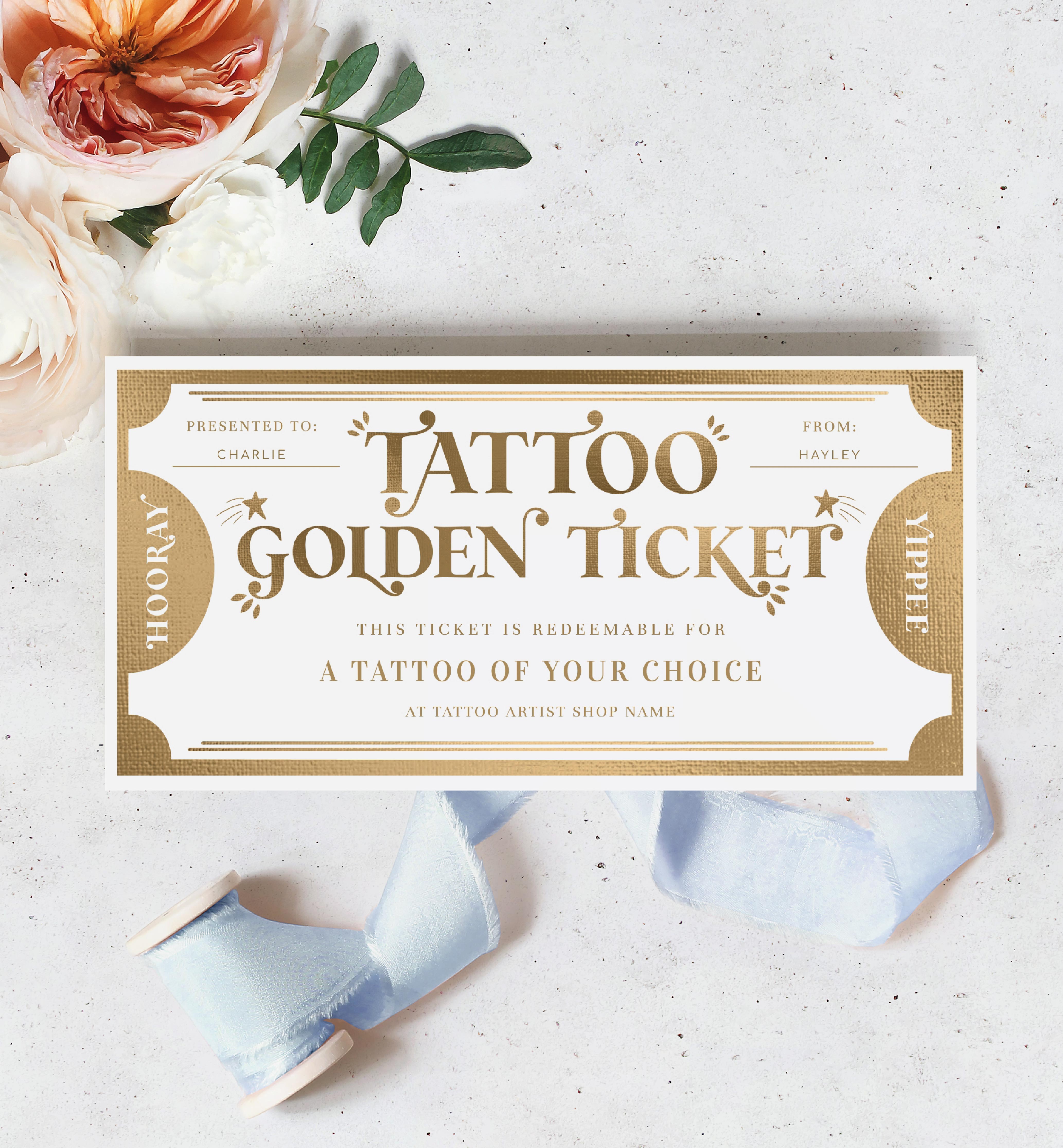 Tattoo Gift Certificate Template Tattoo Gift Certificate Template