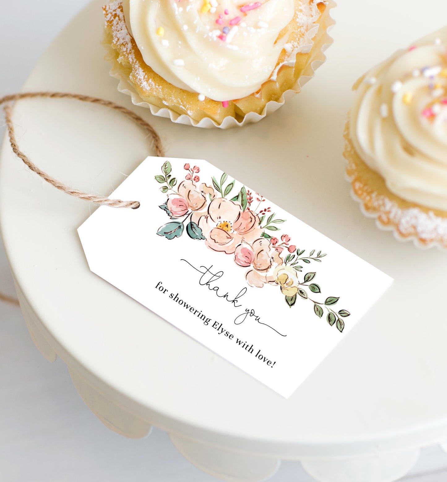 Cambridge Floral Multi | Printable Favour Tag Template - Black Bow Studio