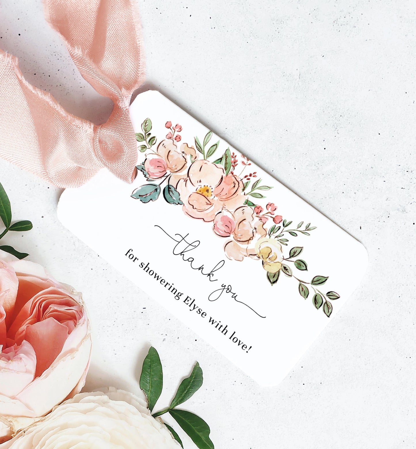 Cambridge Floral Multi | Printable Favour Tag Template - Black Bow Studio