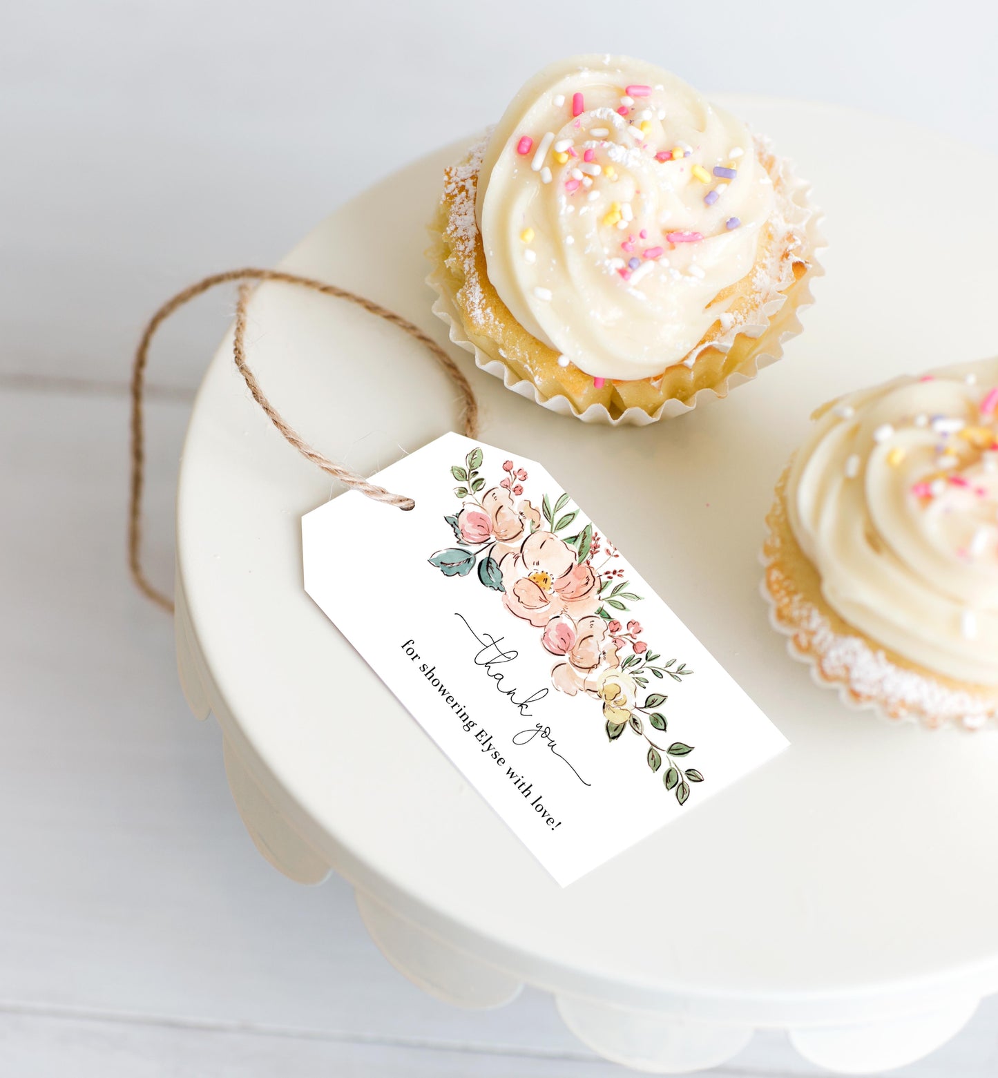 Cambridge Floral Multi | Printable Favour Tag Template - Black Bow Studio