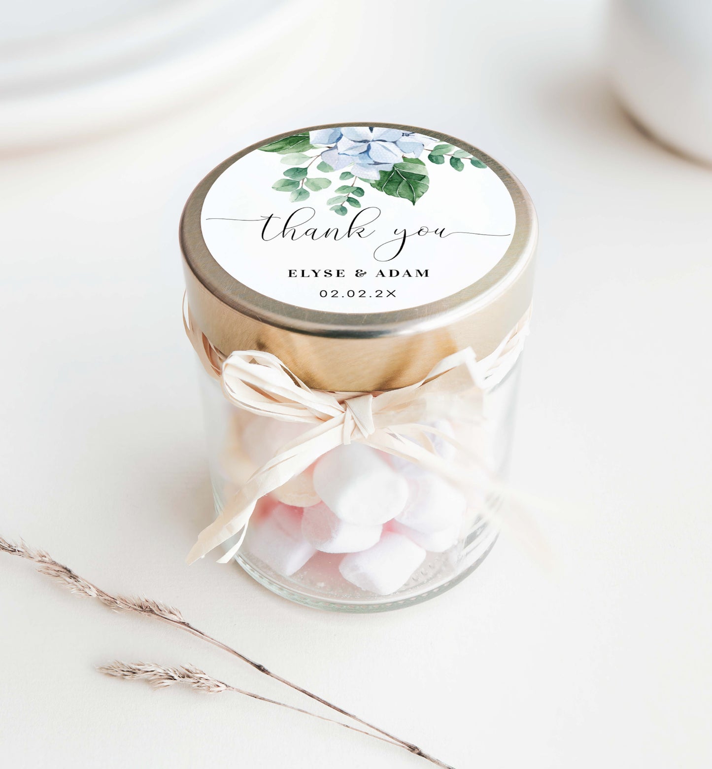 Ferras Blossom Blue | Printable Thank You Favour Tags Template