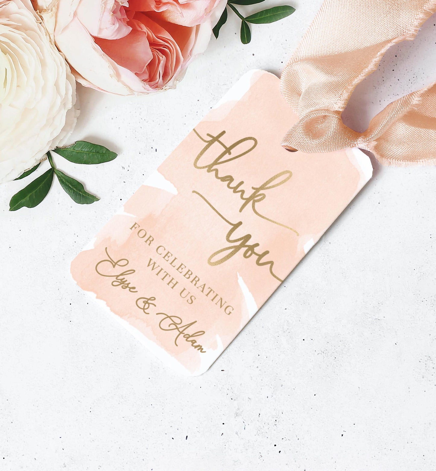 Watercolour Peach | Printable Thank You Favour Tags