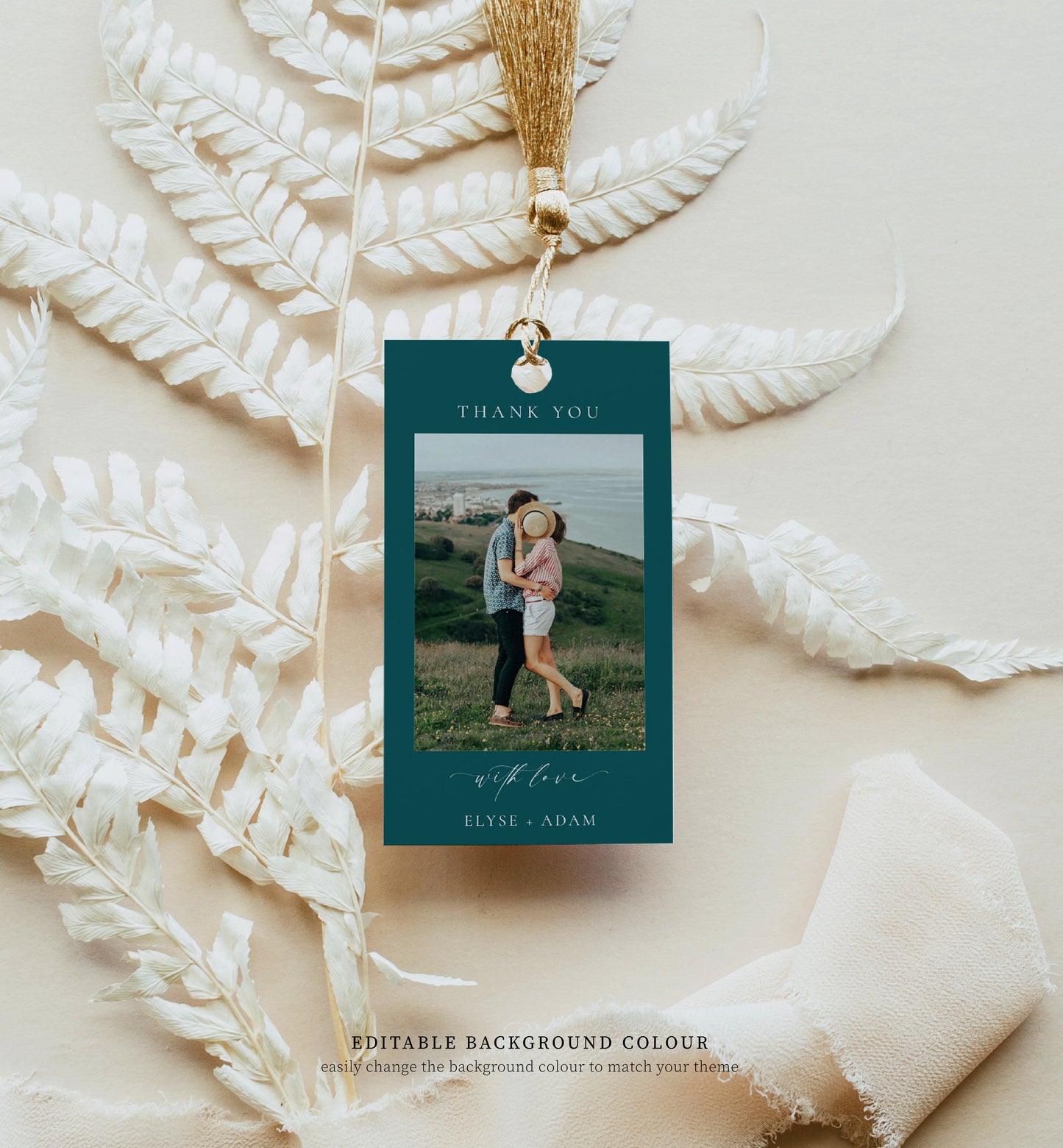 Ellesmere White | Printable Photo Favour Tag Template