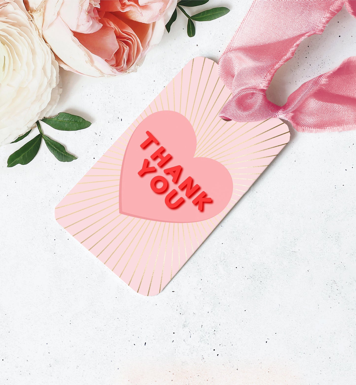 Sunray Pink Gold | Printable Thank You Valentine Favour Tags