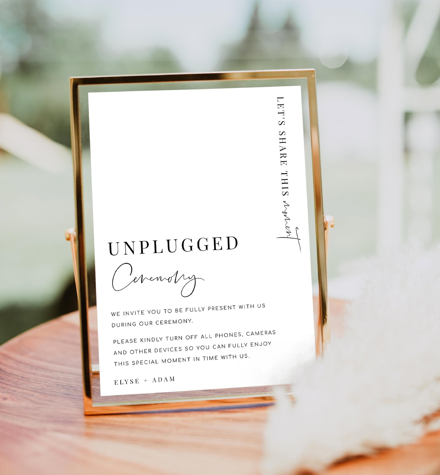 Estelle White | Printable Unplugged Ceremony Sign Template