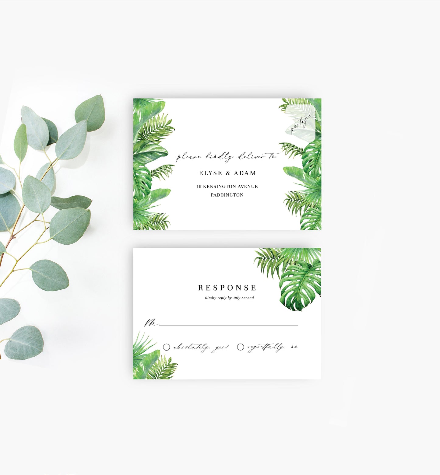 Nantucket Palm | Printable Wedding Invitation Suite - Black Bow Studio
