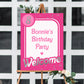 Barbie Party Hot Pink Silver | Printable Welcome Sign Template