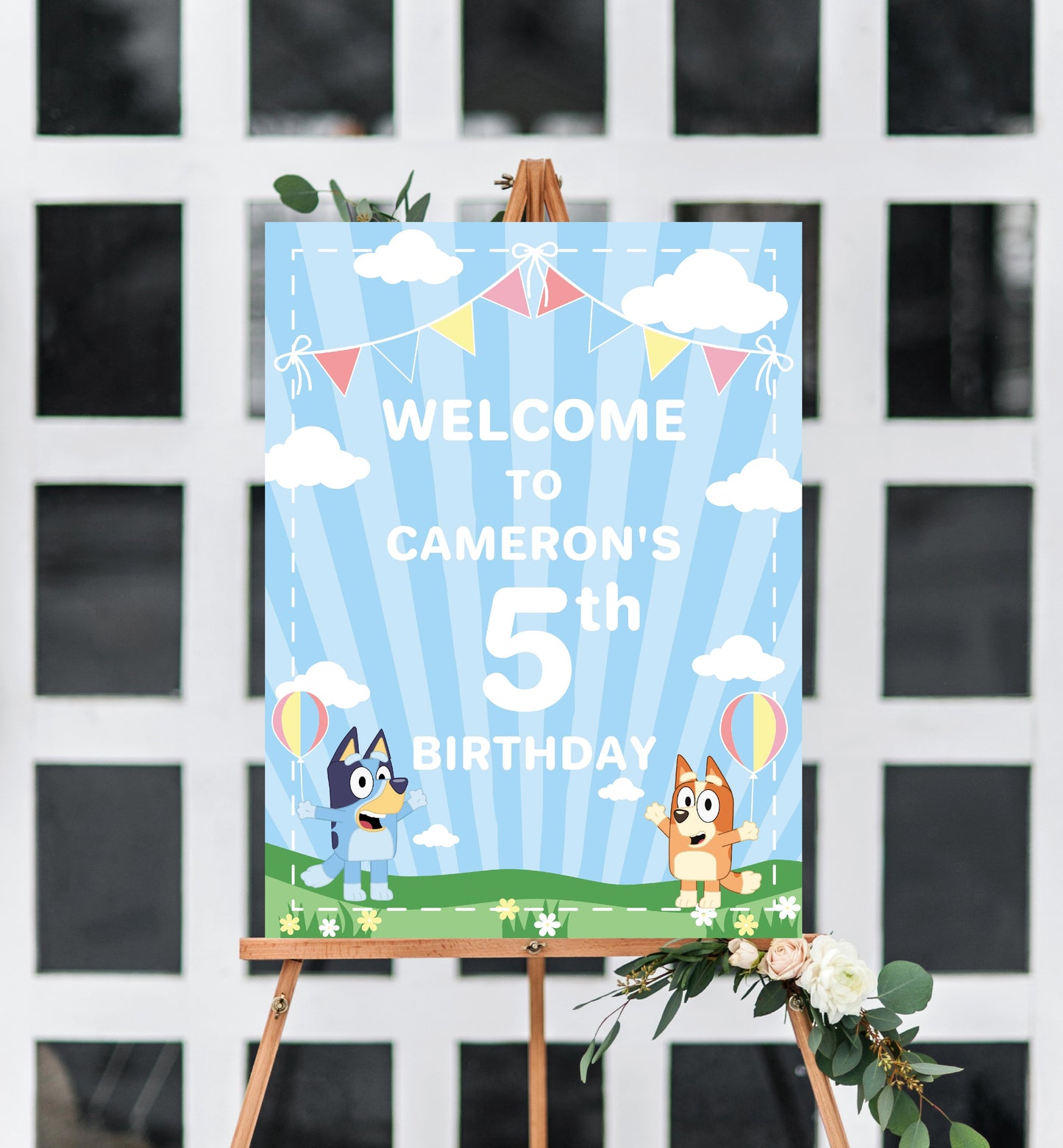 Bluey Blue | Printable Welcome Sign Template