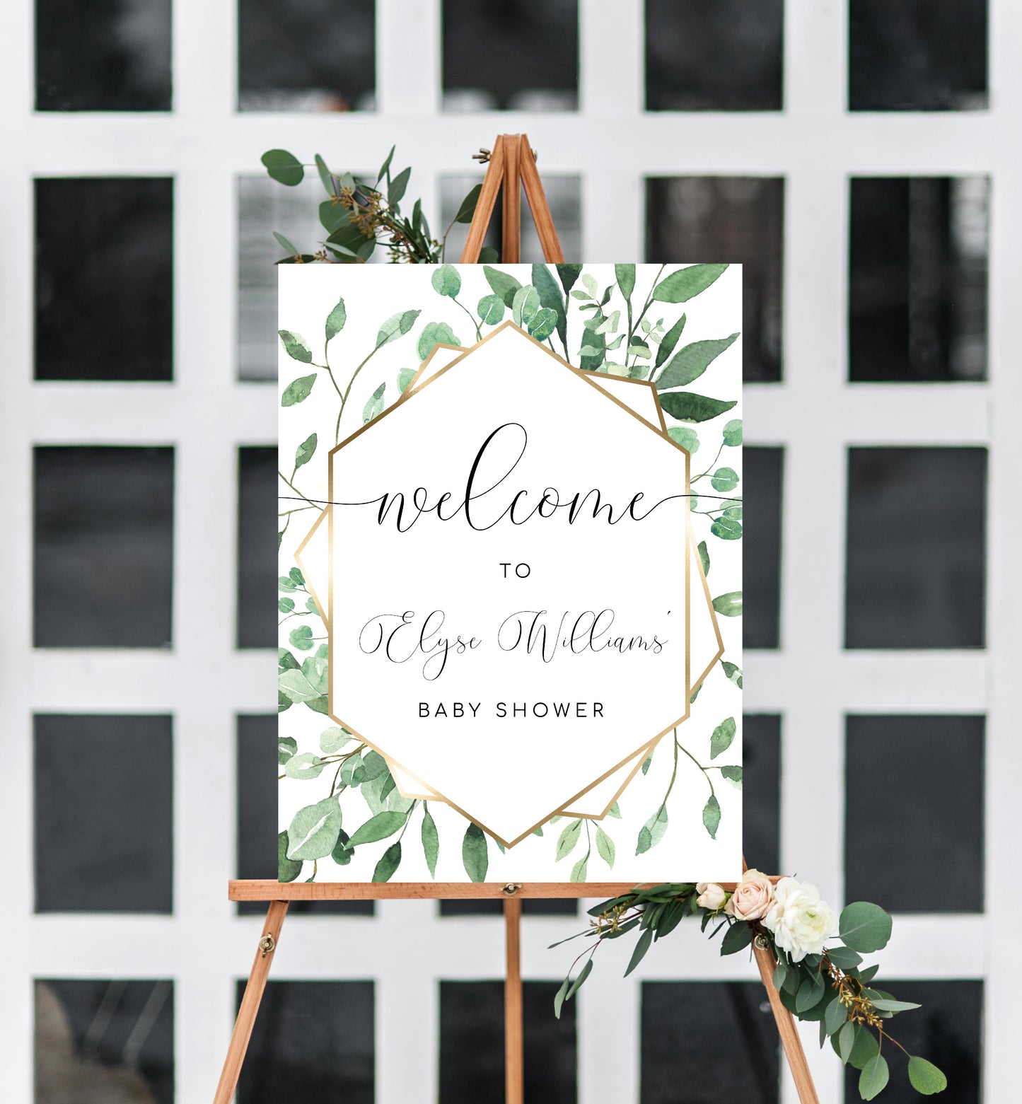 Everly Greenery | Printable Welcome Sign Template