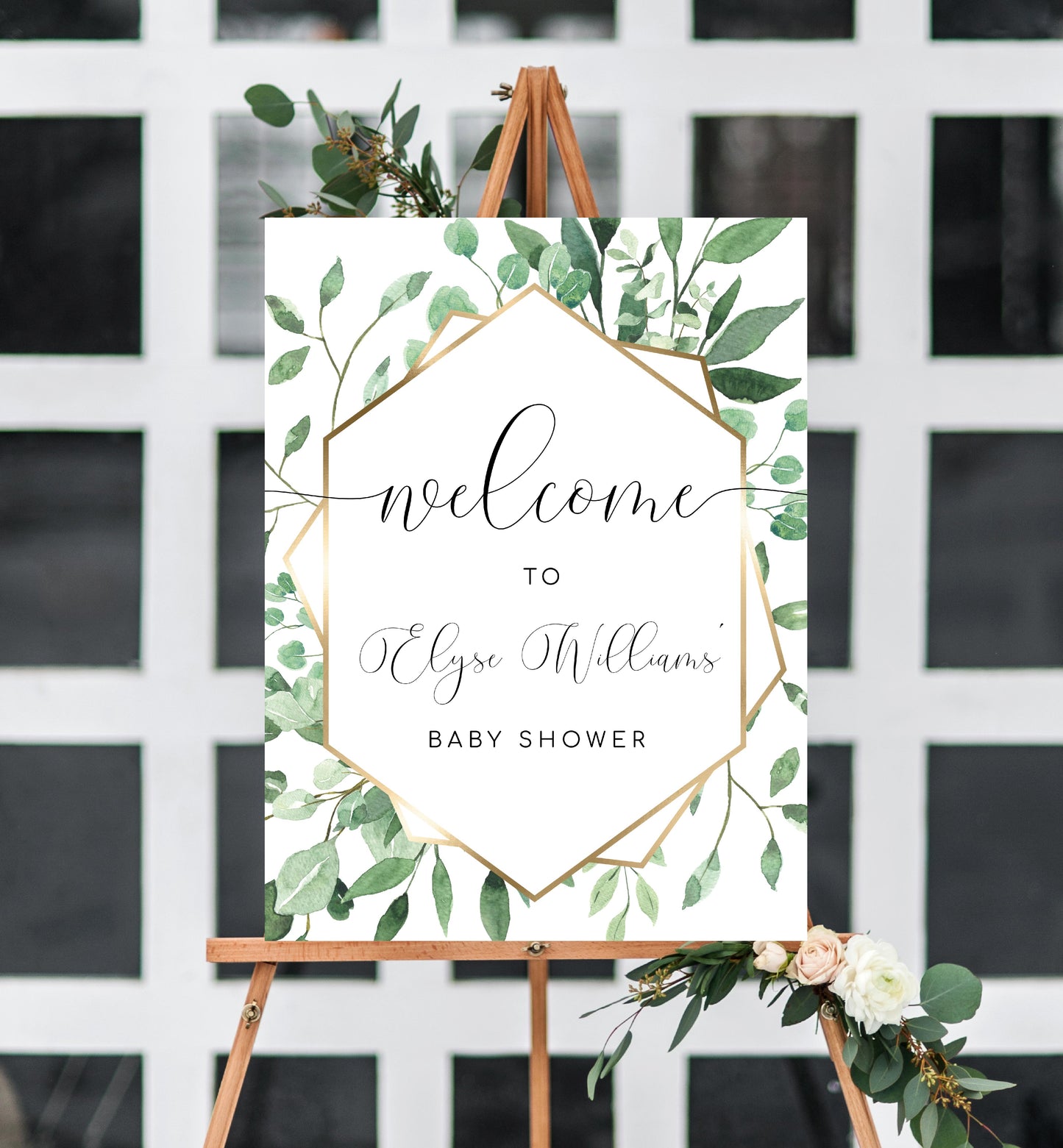 Everly Greenery | Printable Welcome Sign Template