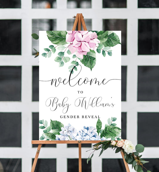 Ferras Blossom Pink Blue | Printable Welcome Sign
