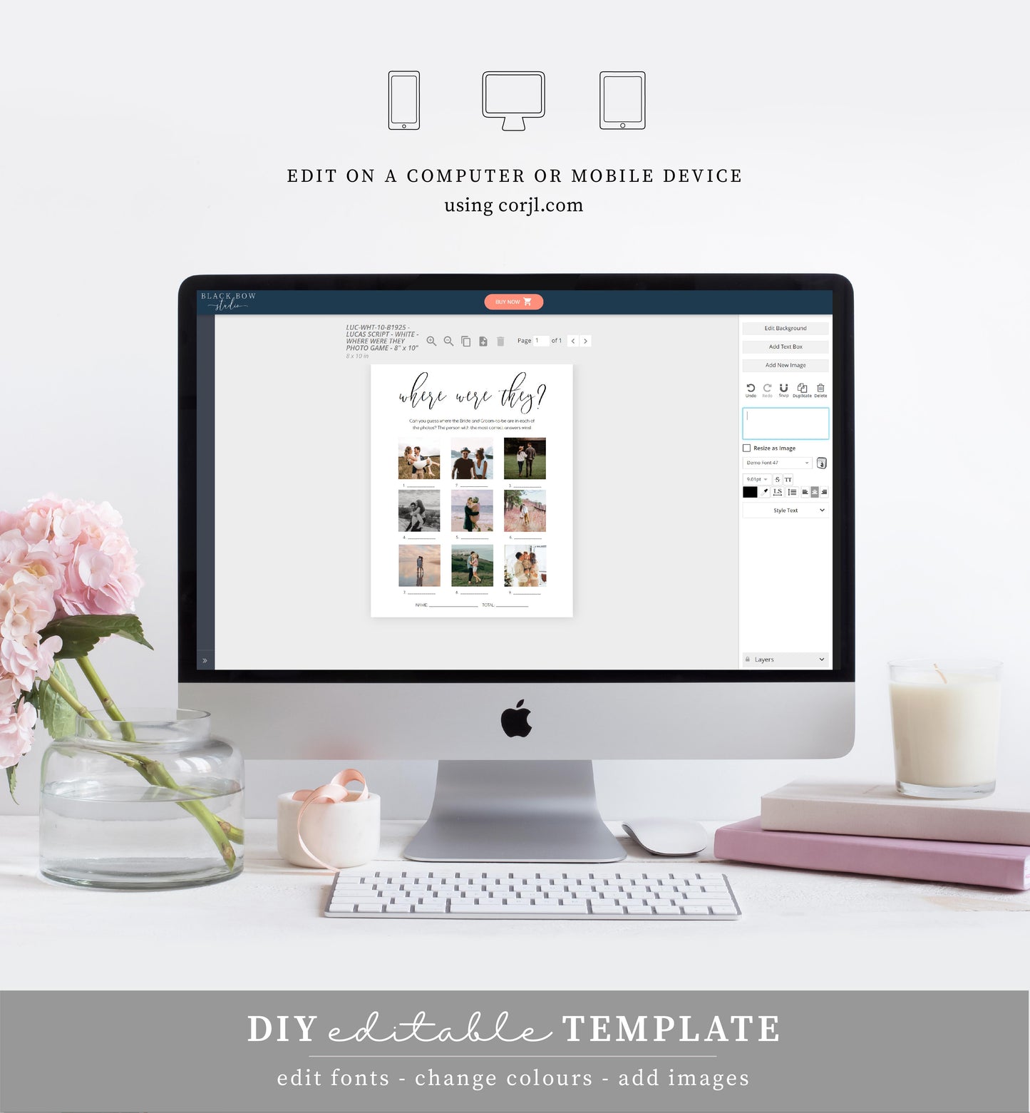 Lucas White | Printable Where Were They Photo Bridal Shower Game