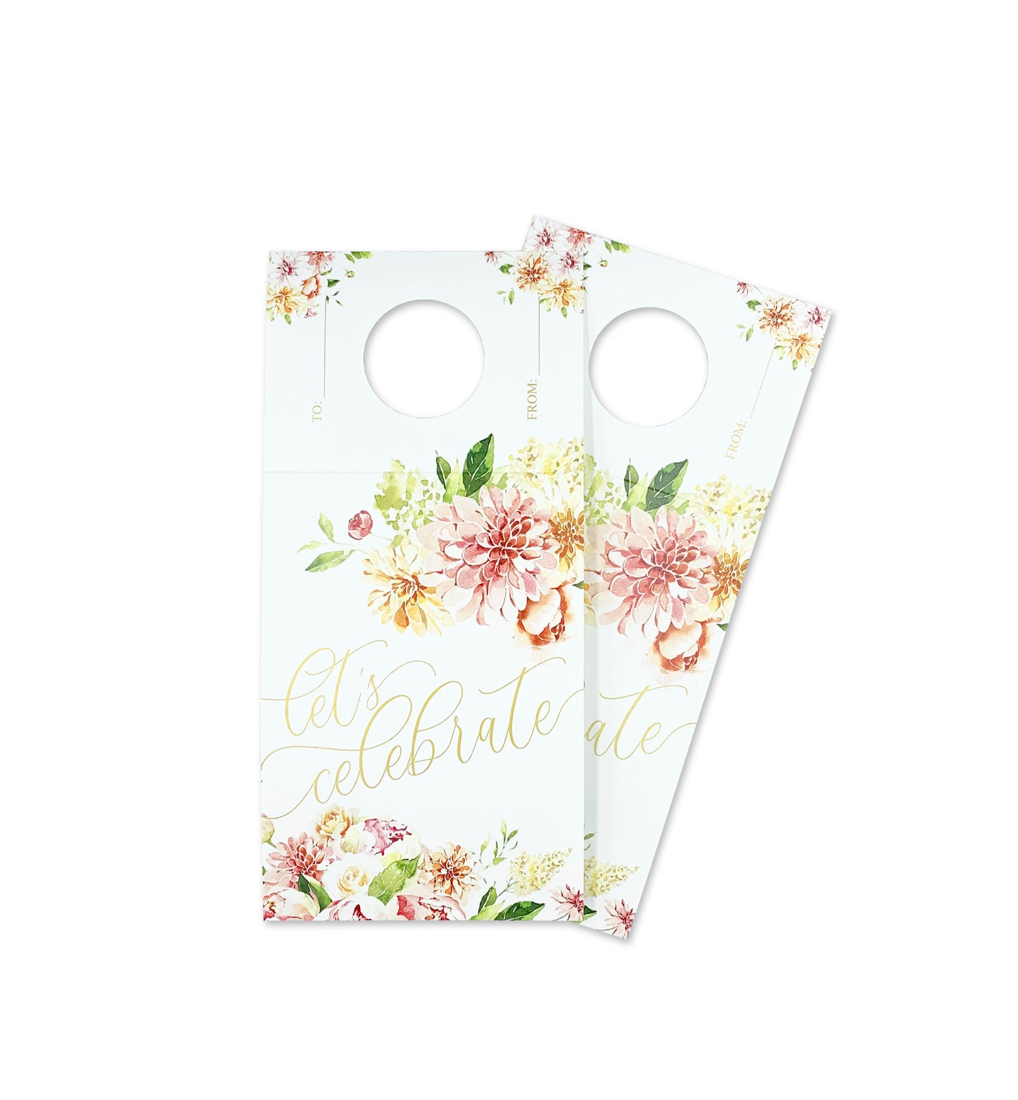 Quinn Floral White | Let's Celebrate Wine Bottle Tag Kit